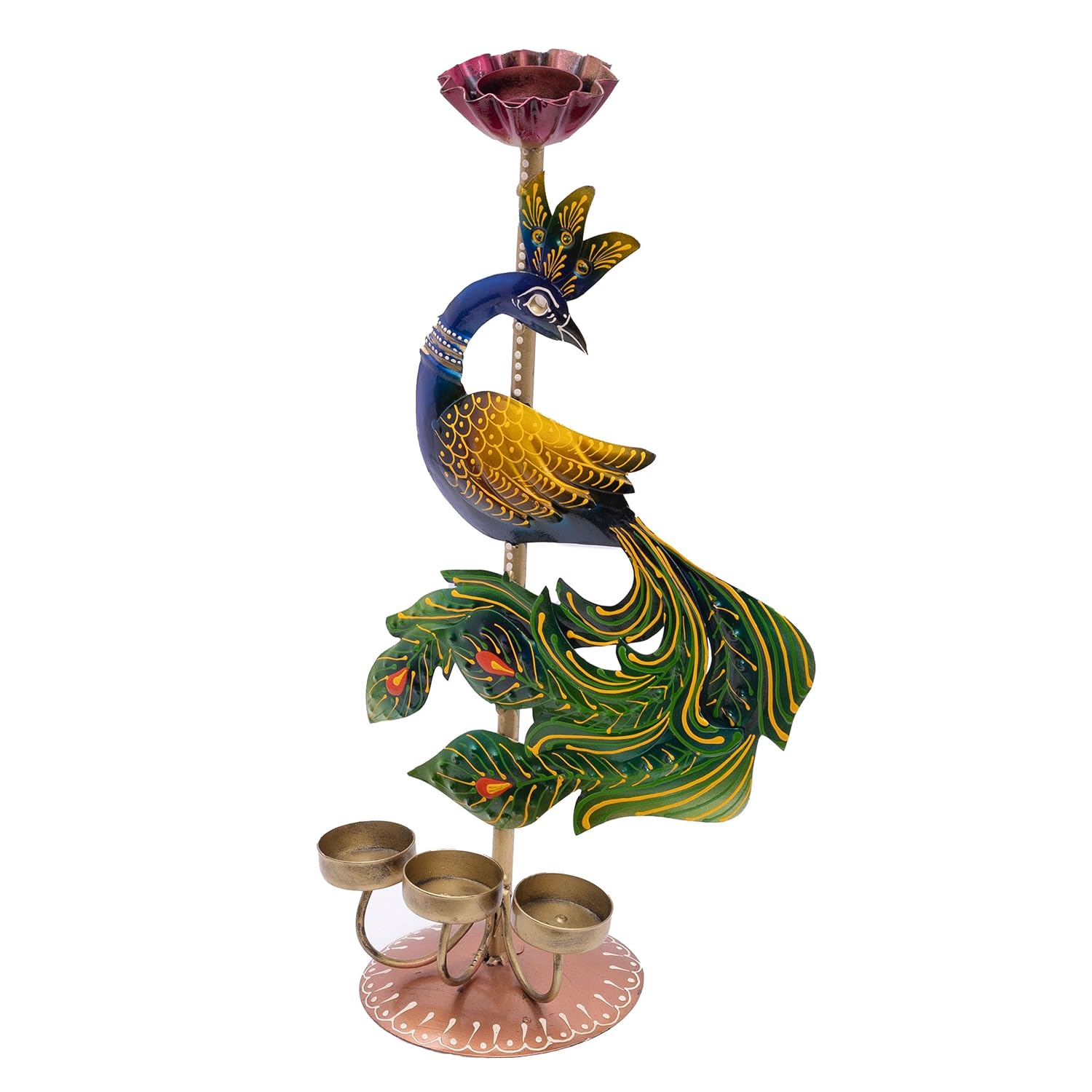 Illuminate Your Space with Elegant Tealight Candle Holder - Decorative Peacock Four Candle Holder (Design 3) — photo — 5 of 9