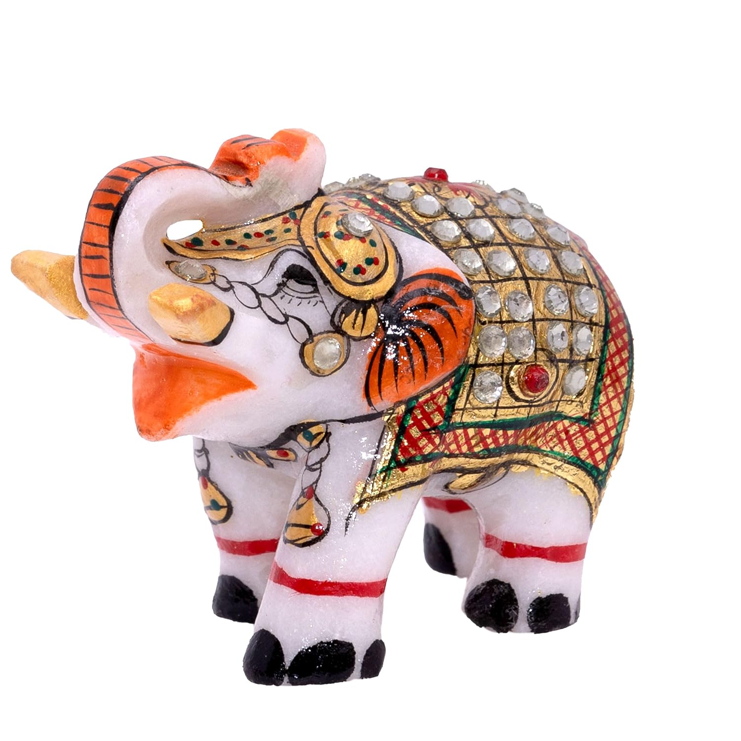 Elegant Marble Elephant Statue - Handcrafted Home Decor Showpiece Symbolizing Love, Strength, Luck | Pure Makrana Marble | Vastu Shastra Positive Energy (2 inch) — photo — 3 of 6