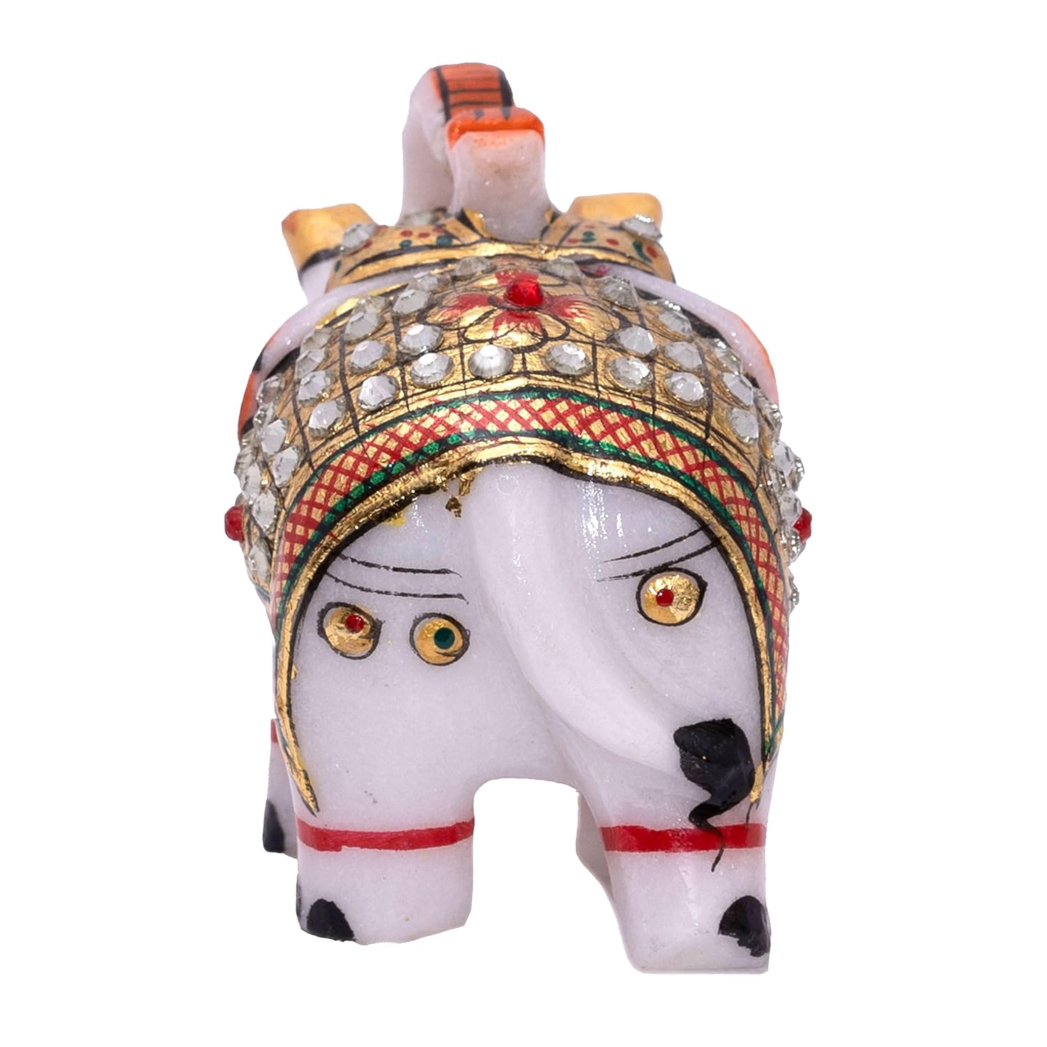 Marble Elephant Showpiece Set of 2 Statues 2x3 inch Home Decor Item for Study Table, Living Room Shelf, Tabletop, Office Desk (White, 2 x 3, 2) — photo — 8 of 8