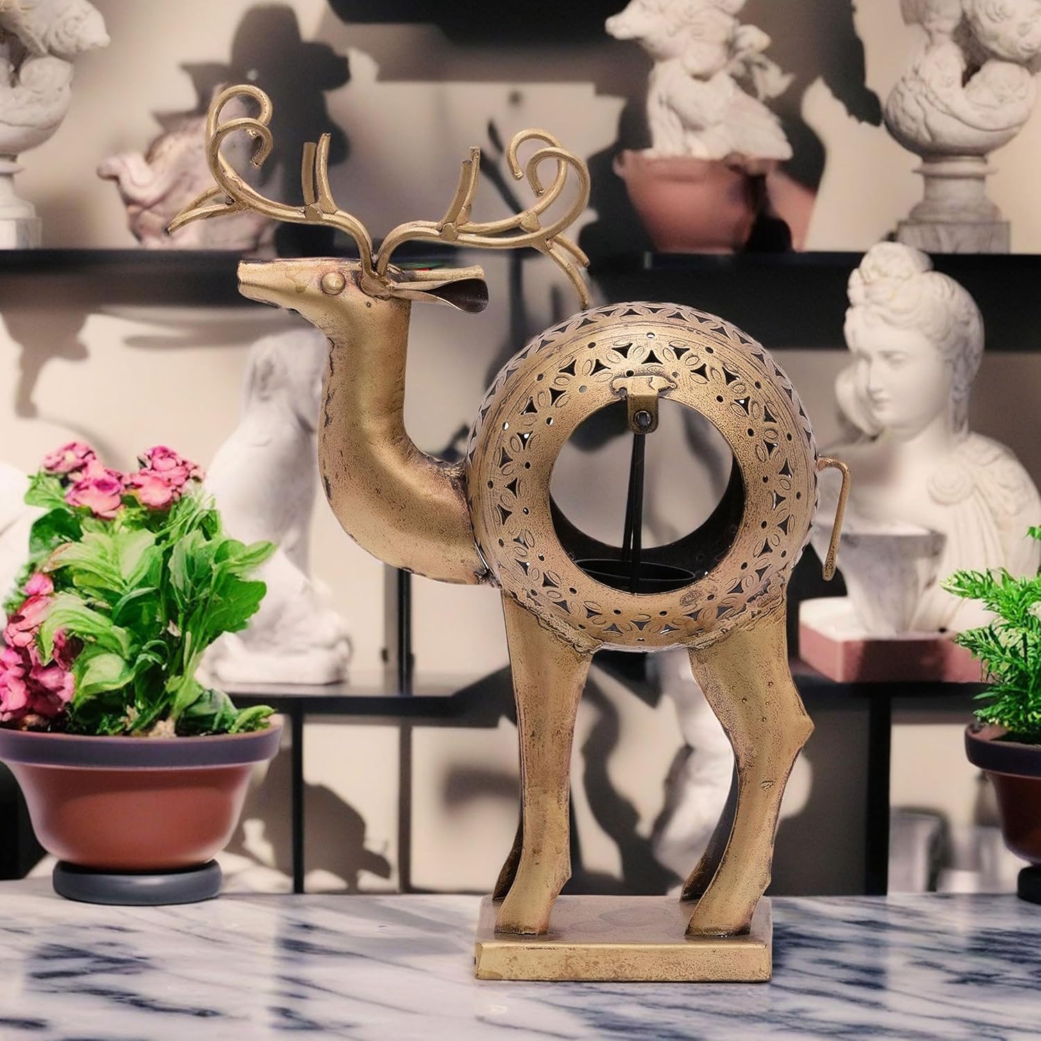 Tealight Candle Holder Antique Deer Tabletop Decor Ambiance Enhancing Storytelling Tealight Holder for Living Room, Romantic Dinners, Thoughtful Gifting (Deer) — photo — 2 of 8