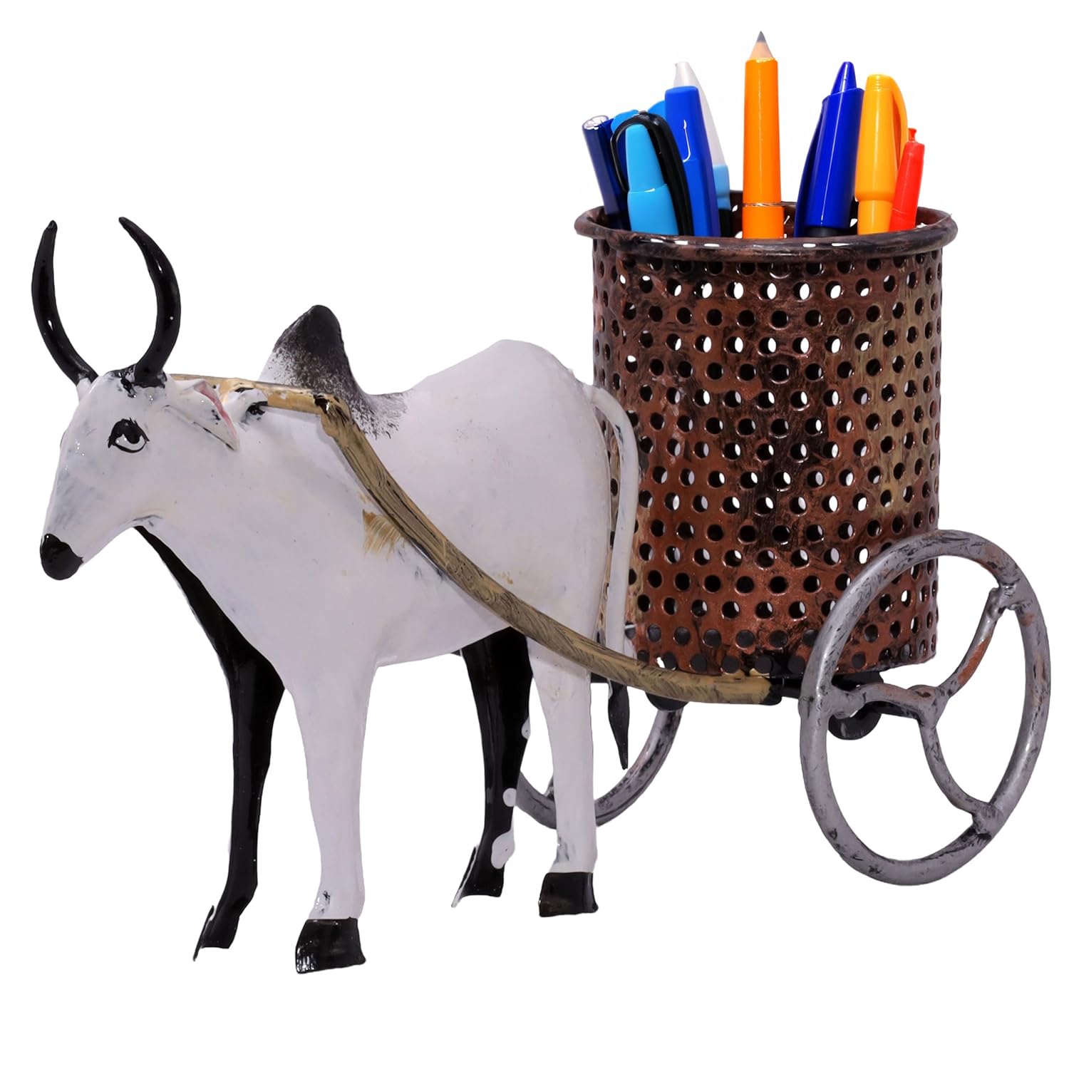 Desk Pen Stand Stationery Holder Paint Brush Office Supplies Pencil Case for Desk Study Table Office Work Organizer Home Decor (Bullock Cart) — photo — 2 of 7
