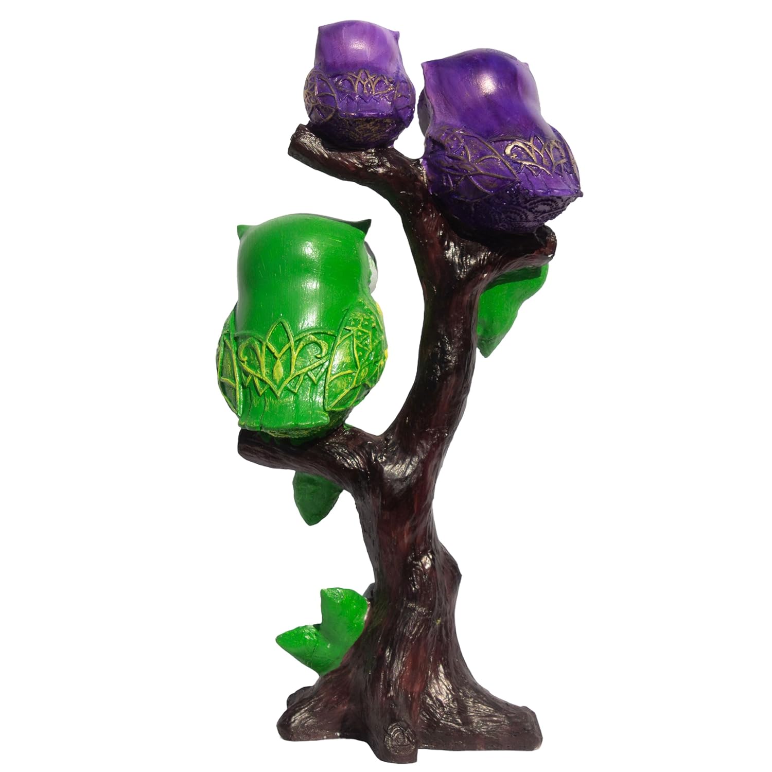 Enchanting Trio Owl Figurine on a Tree - Polyresin Wisdom Owls Showpiece, 11" Vibrant Decor for Home, Living Room, Study Table and Office (The 3 Owls) — photo — 7 of 7