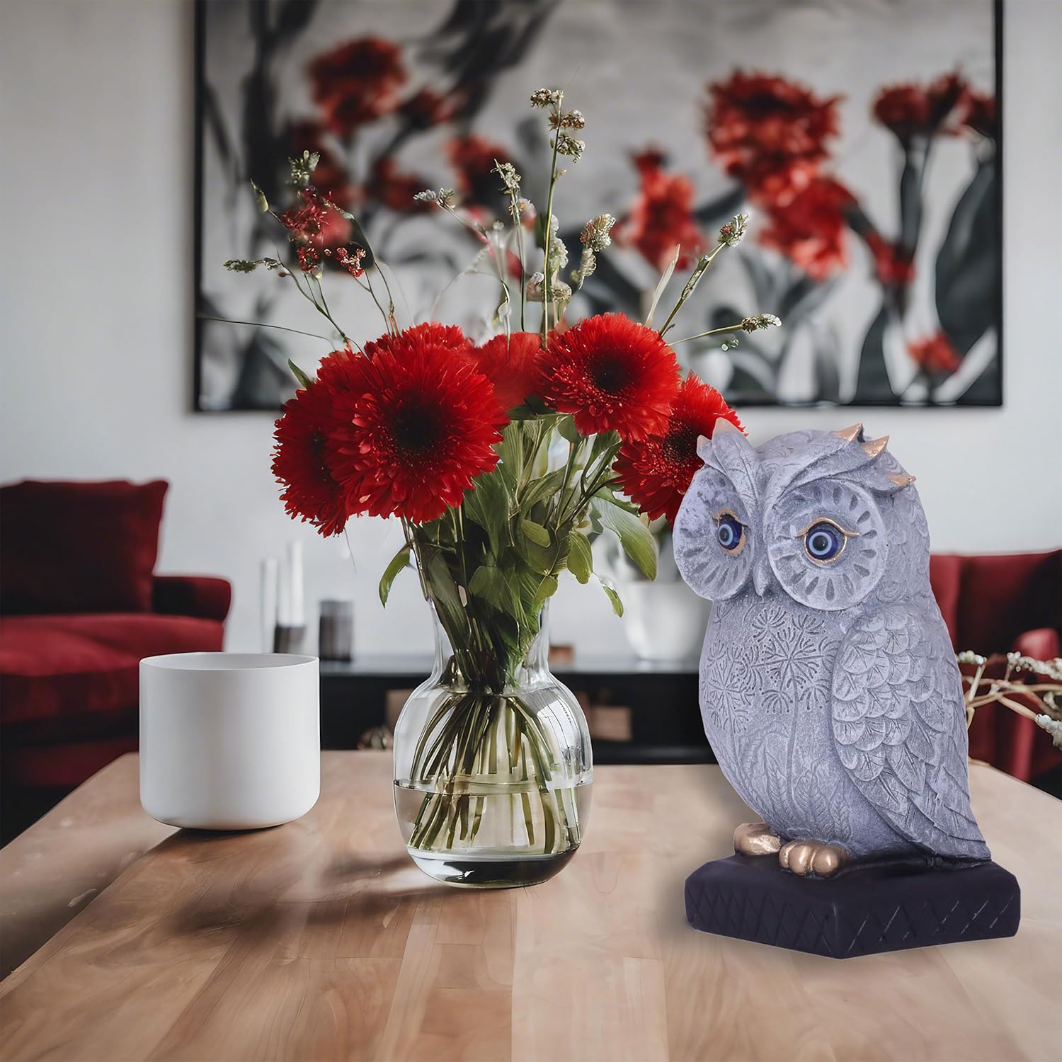 Owl Polyresin Showpiece Item 6" Home Decor Tabletop Statue for Living Room, Study Desk and Office (Owl on Sq Base) — photo — 2 of 7
