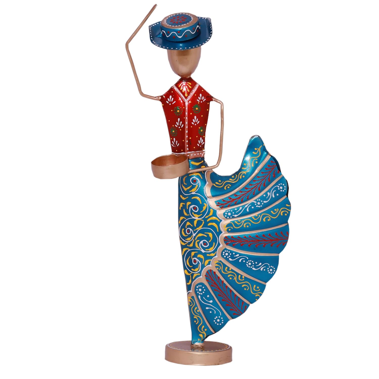 Colorful Dancers Iron Showpiece with Tealight Candle Holder - Decorative Figurine for Home, Celebratory Gift for Anniversary, Festivals & Weddings (Mariachi Dancers) — photo — 8 of 8