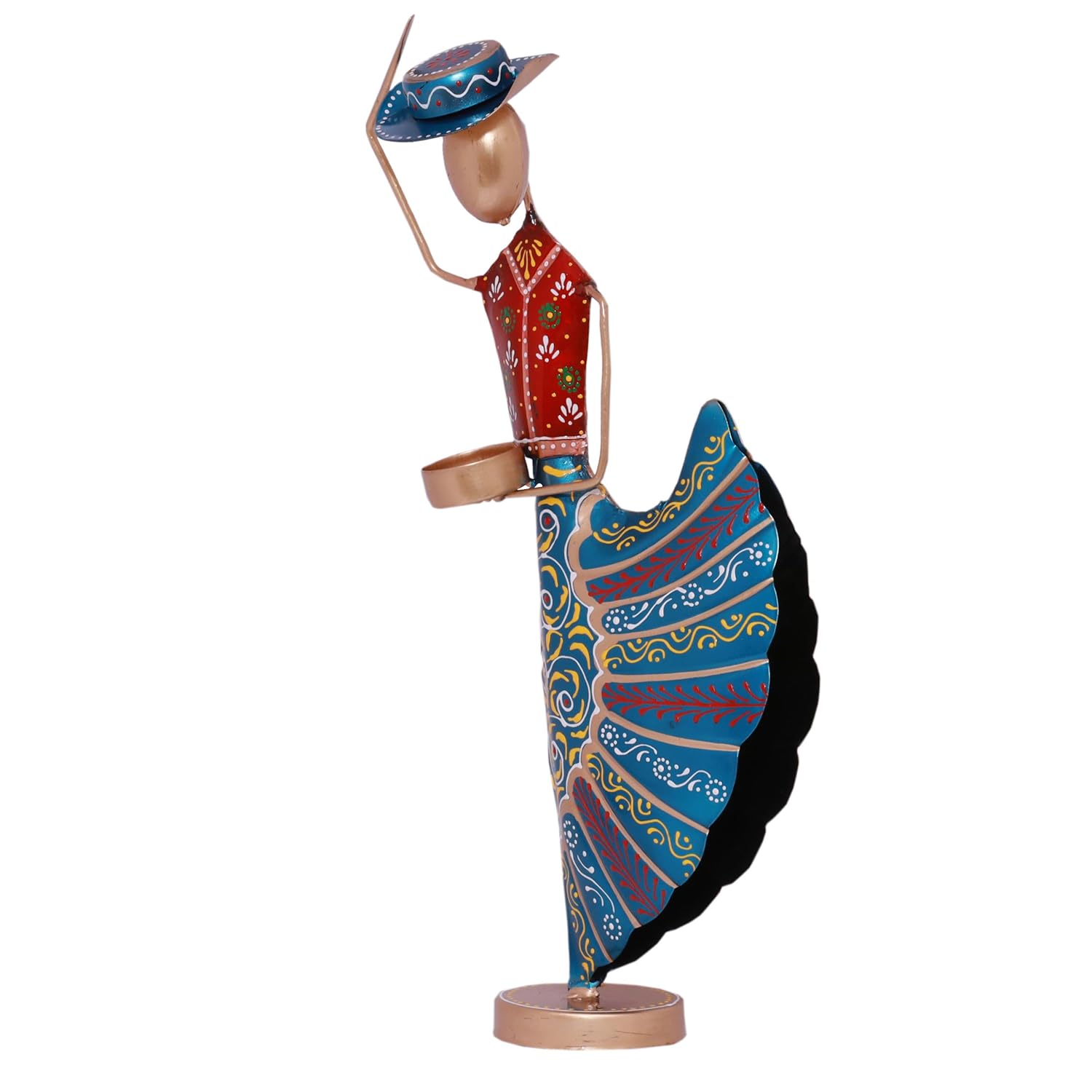 Colorful Dancers Iron Showpiece with Tealight Candle Holder - Decorative Figurine for Home, Celebratory Gift for Anniversary, Festivals & Weddings (Mariachi Dancers) — photo — 6 of 8