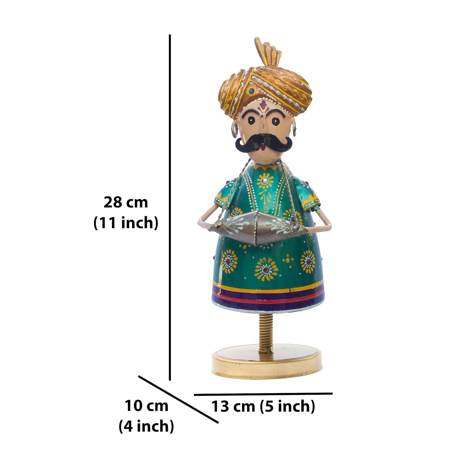 Handcrafted Trio of Mota Bhai Musicians Iron Figurine Traditional Home Decor Showpiece Set for Living Room, Office, Festivities, Music Lovers (Tabletop 1) — photo — 6 of 7