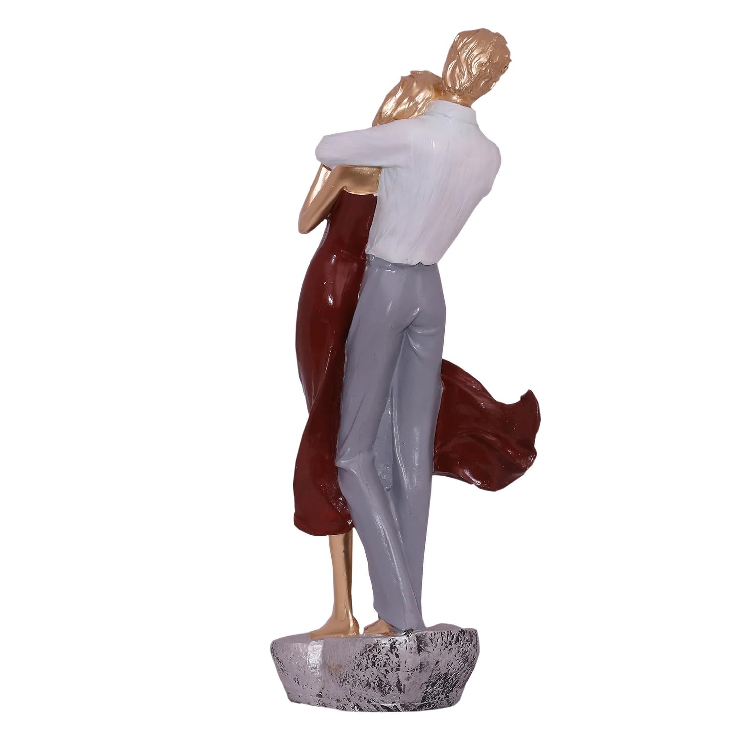 Romantic Embrace Showpiece Statue - Love Figurine with Heart-Shaped Base for Home Decor, Perfect for Valentine's Day, Anniversaries, Wedding Gifts (Dancing Couple Red) — photo — 9 of 9