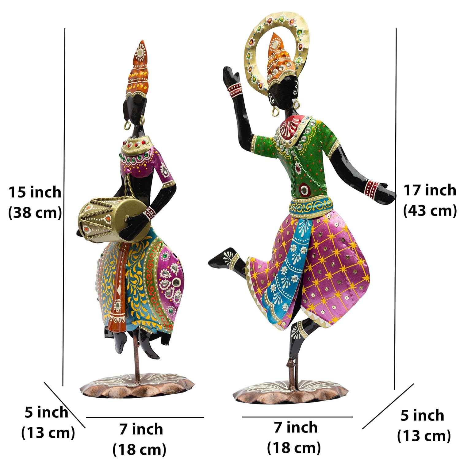 Exquisite Handcrafted Antique Dancer Figurines – Traditional Indian Folk Dance Showpieces for Elegant Home Decor and Cultural Gifts (Bharatnatyam) — photo — 5 of 7