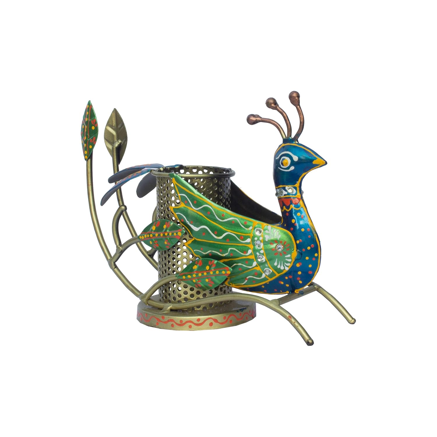 Pen Holder Pencil Stationery Organiser Office Supplies Holder for Work Desk, Study Table, Living Room Showpiece Decor (Peacock) — photo — 5 of 7