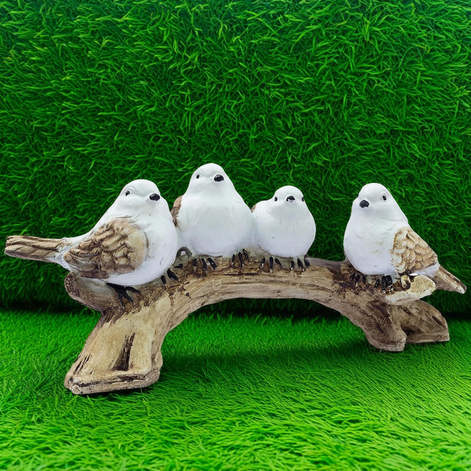 Adorable 4 Birds on a Branch Statue - 9" x 4" Charming Polyresin Home Decor, Bird Lovers Gift, Miniature Tabletop Figurine — photo — 2 of 8