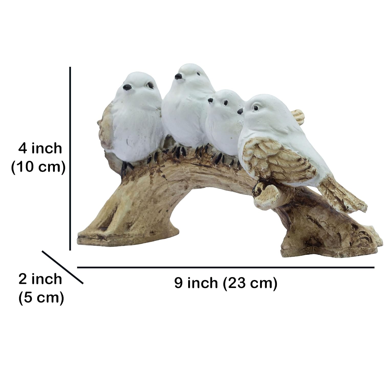 Adorable 4 Birds on a Branch Statue - 9" x 4" Charming Polyresin Home Decor, Bird Lovers Gift, Miniature Tabletop Figurine — photo — 4 of 8