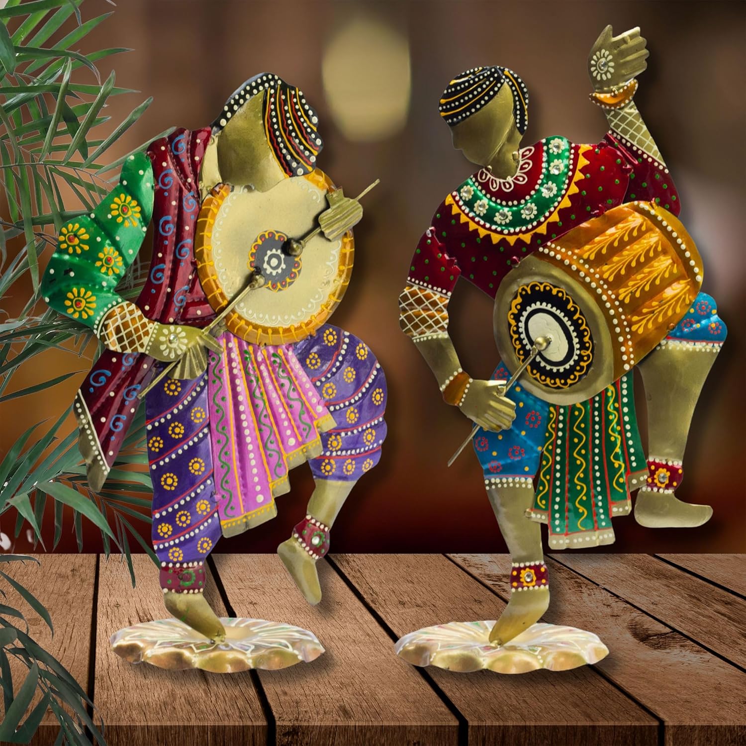 Handcrafted Chang Dancers Iron Metal Showpiece – Vibrant Rajasthani Folk Art Sculpture for Home Décor, 14 Inch — photo — 6 of 7