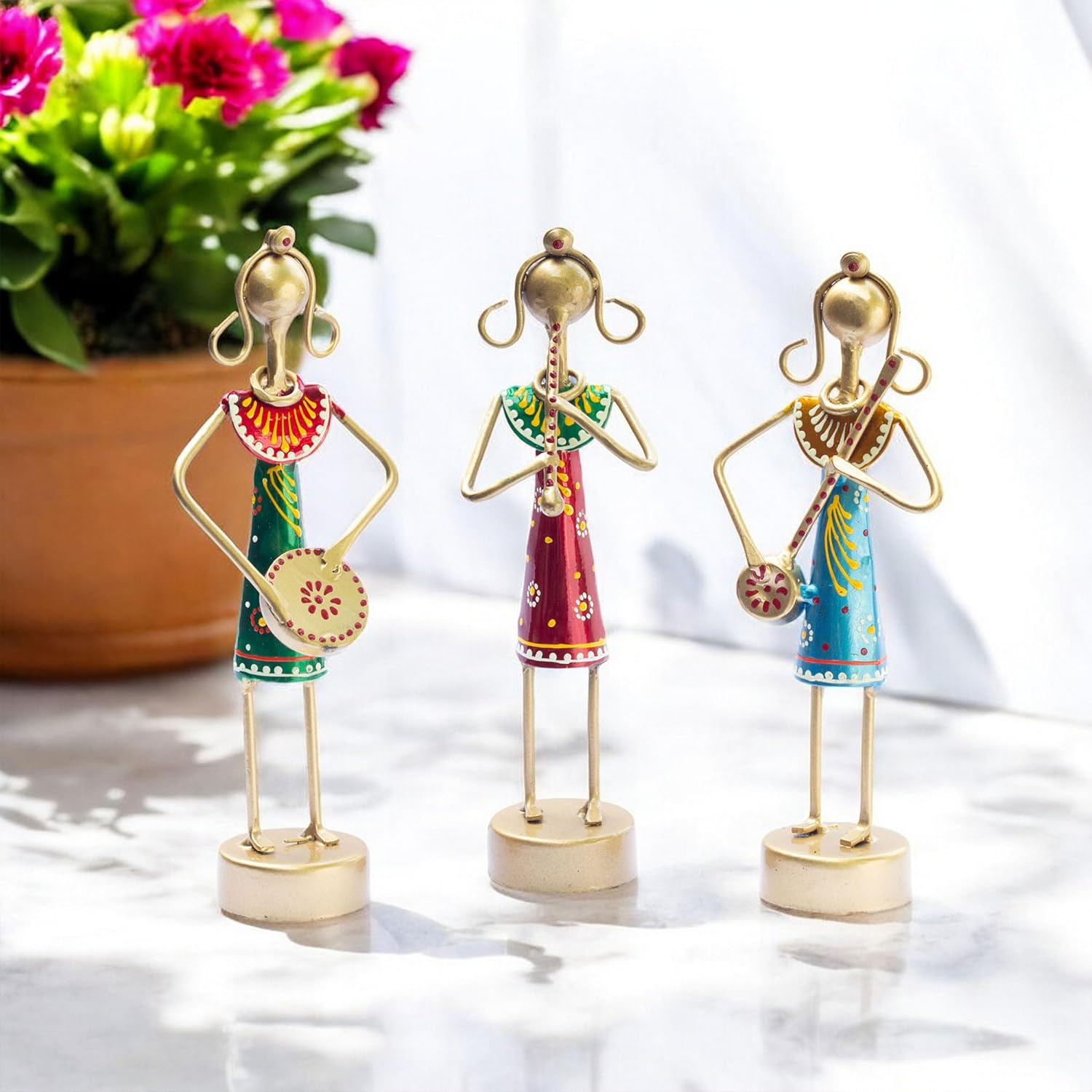 Small Cute 7.5 inch Metal Musician Dolls for Living Room Decor, Tabletop Home Decor Showpiece Item, Housewarming Gift (Lanky Dolls) — photo — 8 of 8