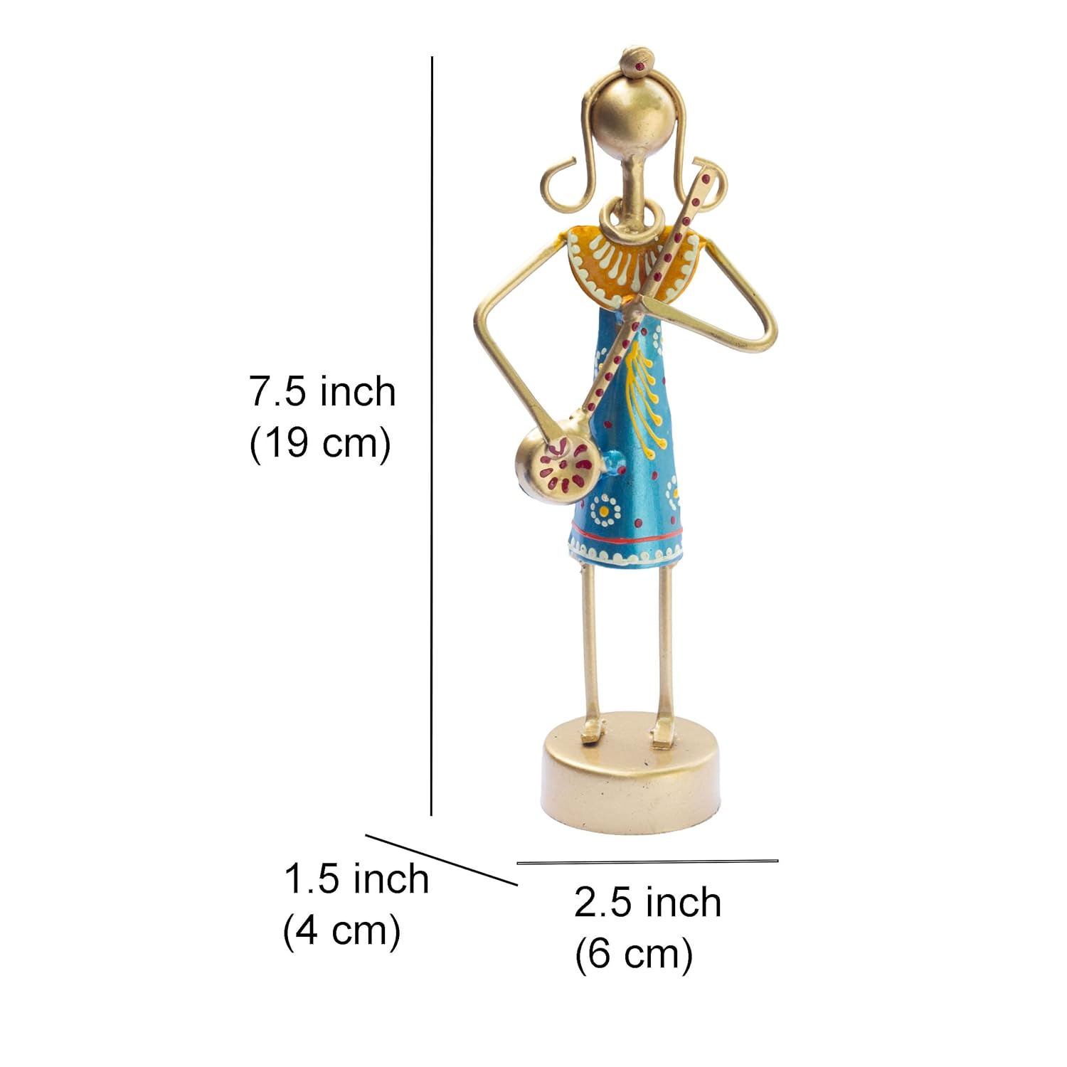 Small Cute 7.5 inch Metal Musician Dolls for Living Room Decor, Tabletop Home Decor Showpiece Item, Housewarming Gift (Lanky Dolls) — photo — 5 of 8