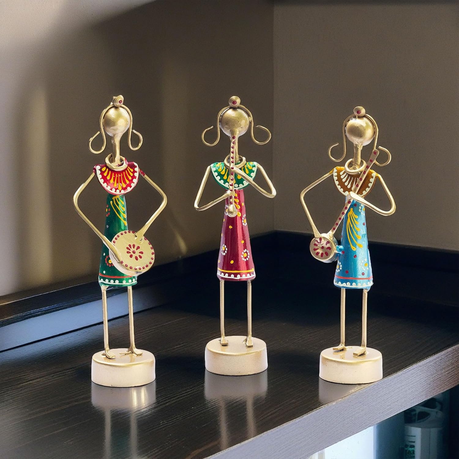 Small Cute 7.5 inch Metal Musician Dolls for Living Room Decor, Tabletop Home Decor Showpiece Item, Housewarming Gift (Lanky Dolls) — photo — 2 of 8