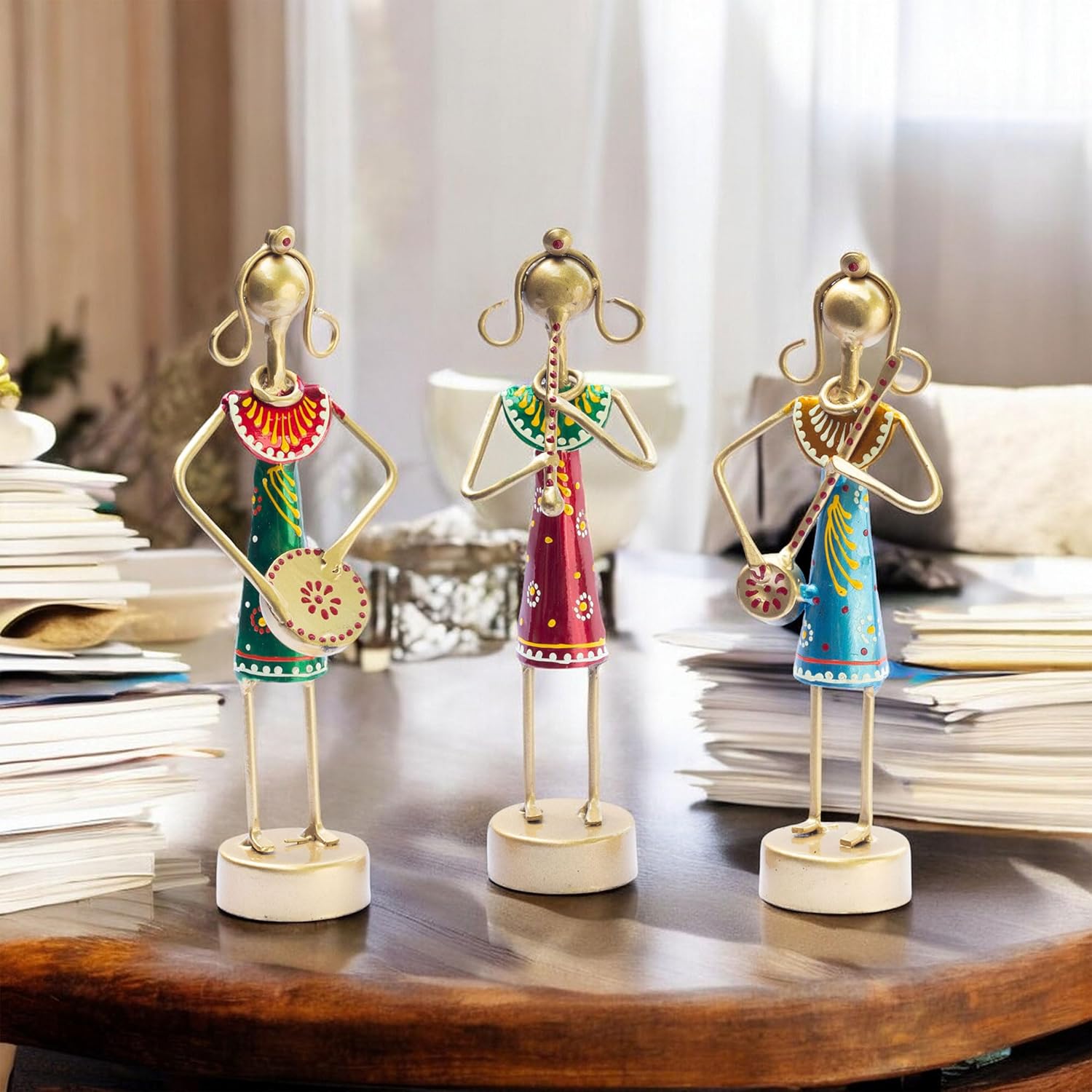 Small Cute 7.5 inch Metal Musician Dolls for Living Room Decor, Tabletop Home Decor Showpiece Item, Housewarming Gift (Lanky Dolls) — photo — 7 of 8