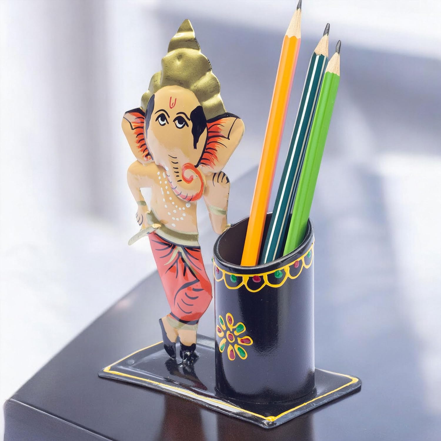 Study Table Office Desk Pen Stationery Holder Decorative Showpiece Pencil Stand for Home, Work Place (Ganesha) — photo — 4 of 7