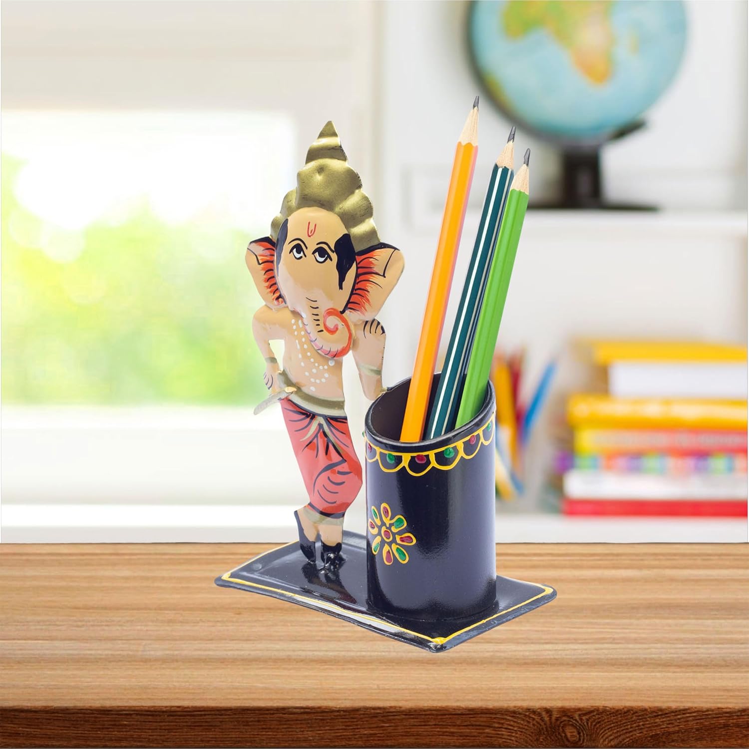Study Table Office Desk Pen Stationery Holder Decorative Showpiece Pencil Stand for Home, Work Place (Ganesha) — photo — 6 of 7
