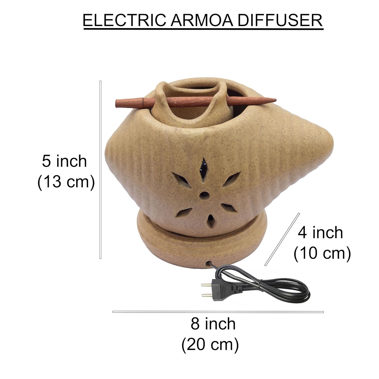 Electric Aroma Diffuser with LED Night Light - Shankh Essential Oil Burner, Camphor Fragrance, Kapur Dani Vaporizer for Home, Office, Bathroom (Conch) — photo — 5 of 8
