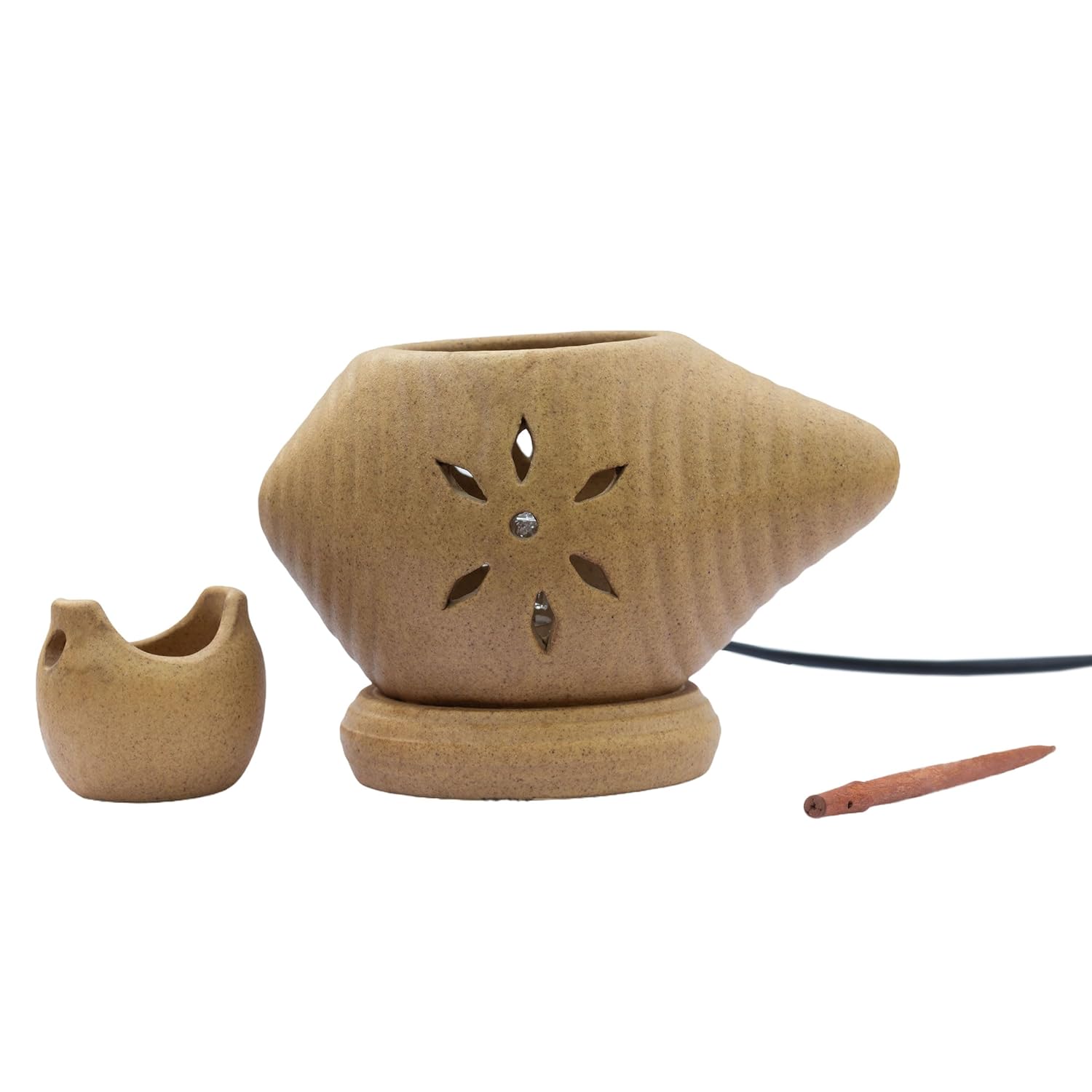 Electric Aroma Diffuser with LED Night Light - Shankh Essential Oil Burner, Camphor Fragrance, Kapur Dani Vaporizer for Home, Office, Bathroom (Conch) — photo — 6 of 8