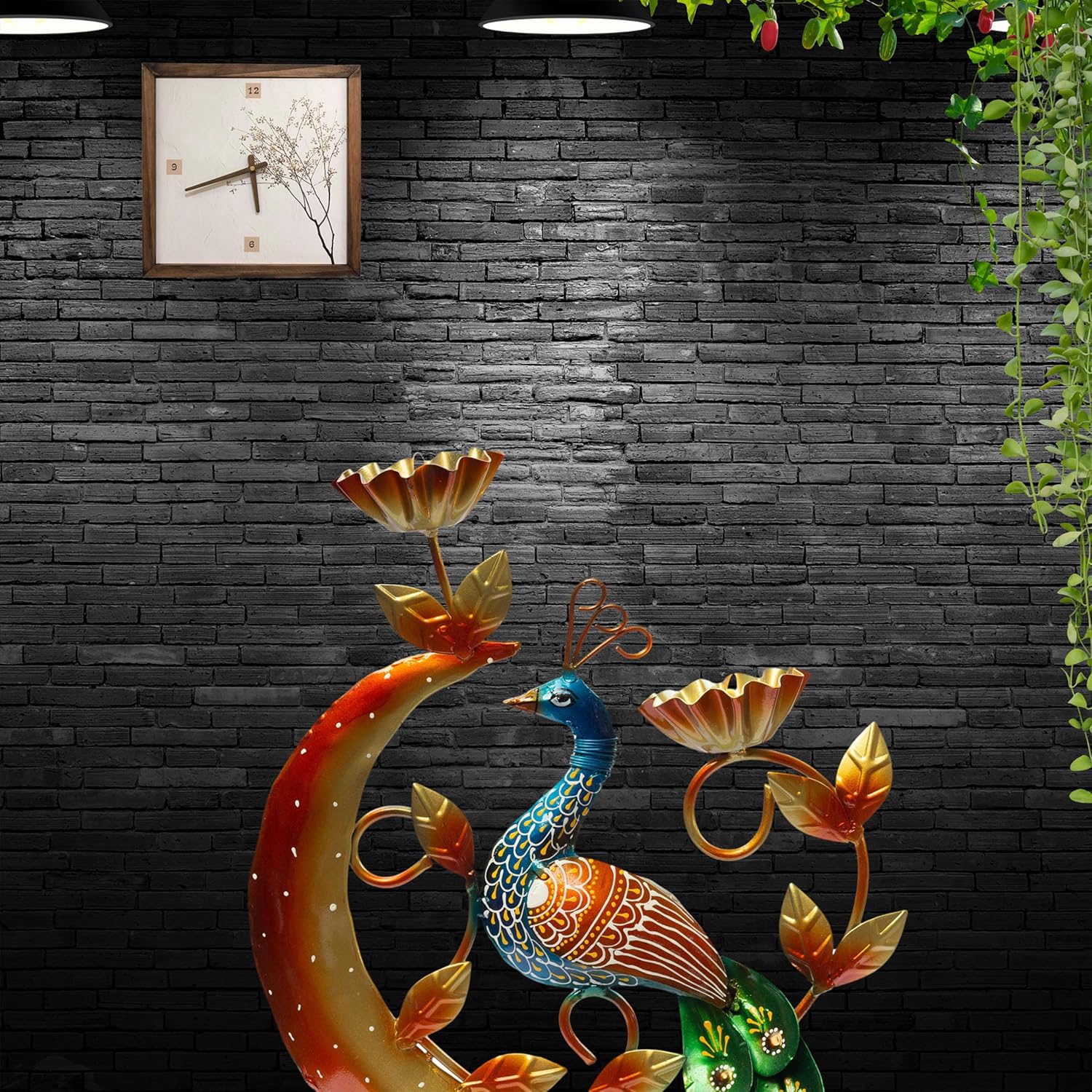 Illuminate Your Space with Elegant Tealight Candle Holder - Decorative Peacock Two Candle Holder for Home Decor, Living Room, Corporate Gifting (Design 5) — photo — 6 of 7
