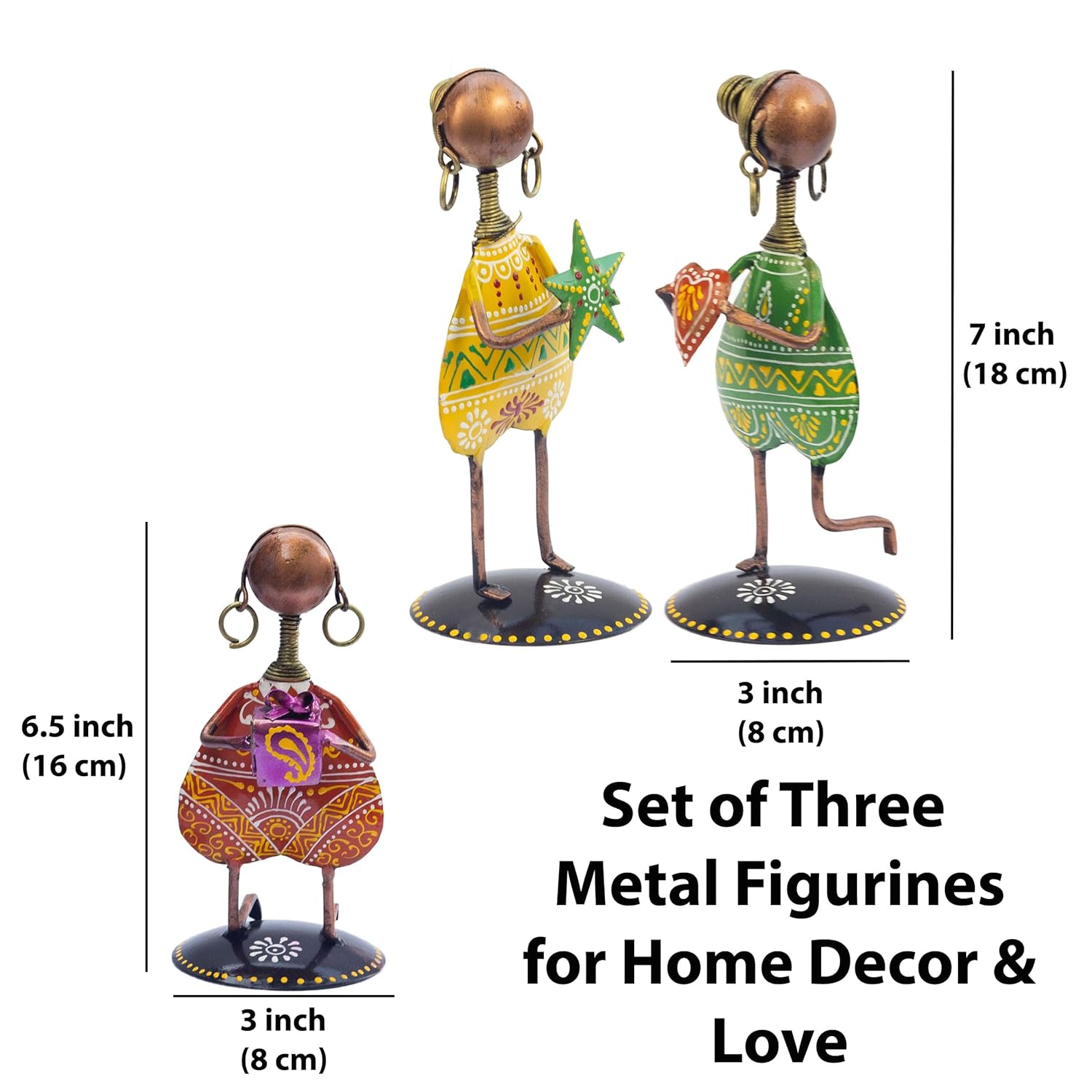 3-Piece Love Figurine Set – Metal Handmade Romantic Gift for Valentine's, Anniversaries, Birthdays & Special Occasions — photo — 7 of 8