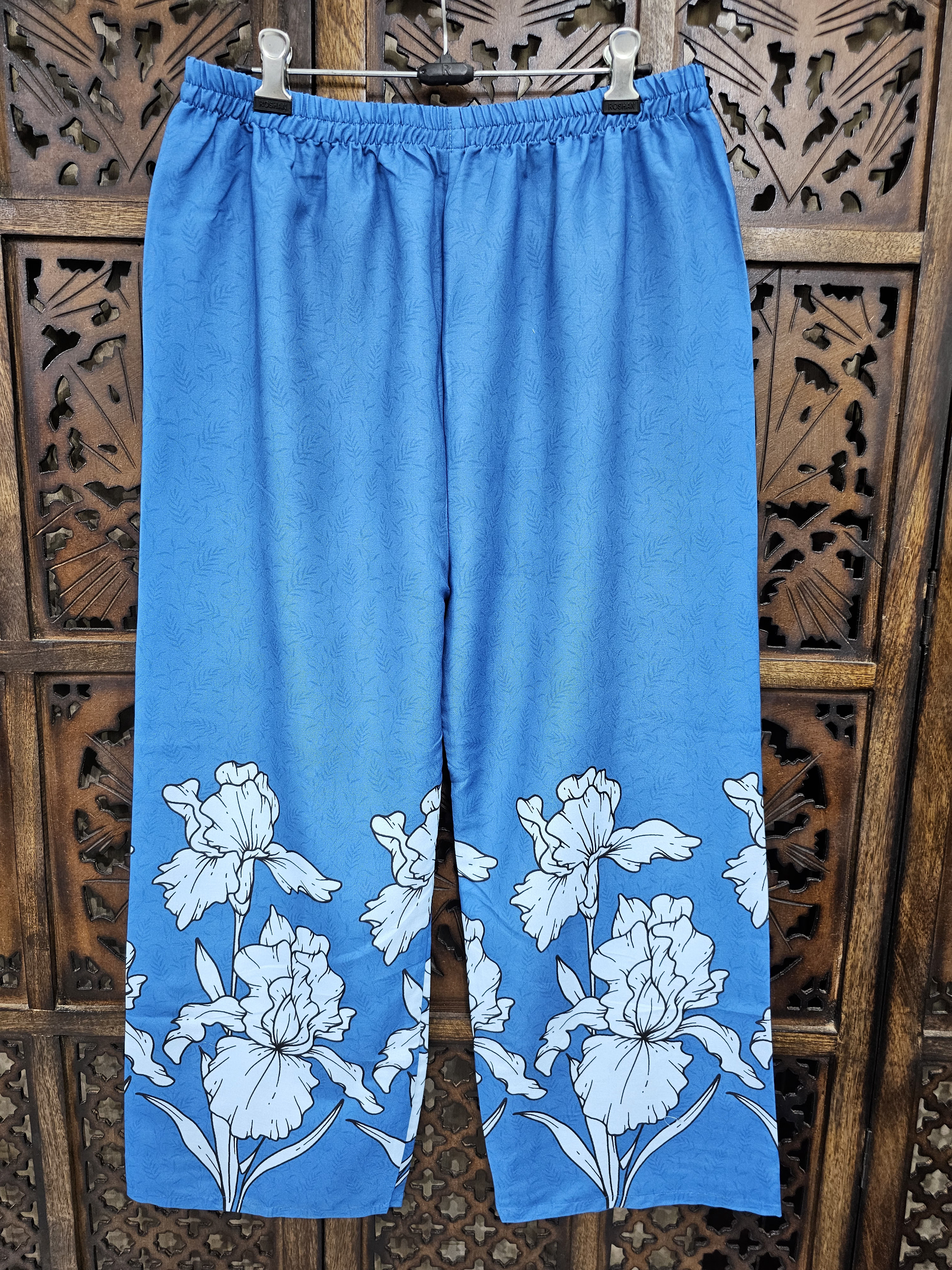 Blue Rayon Straight Floral Print Kurta Pant Co-Ord Set view 4