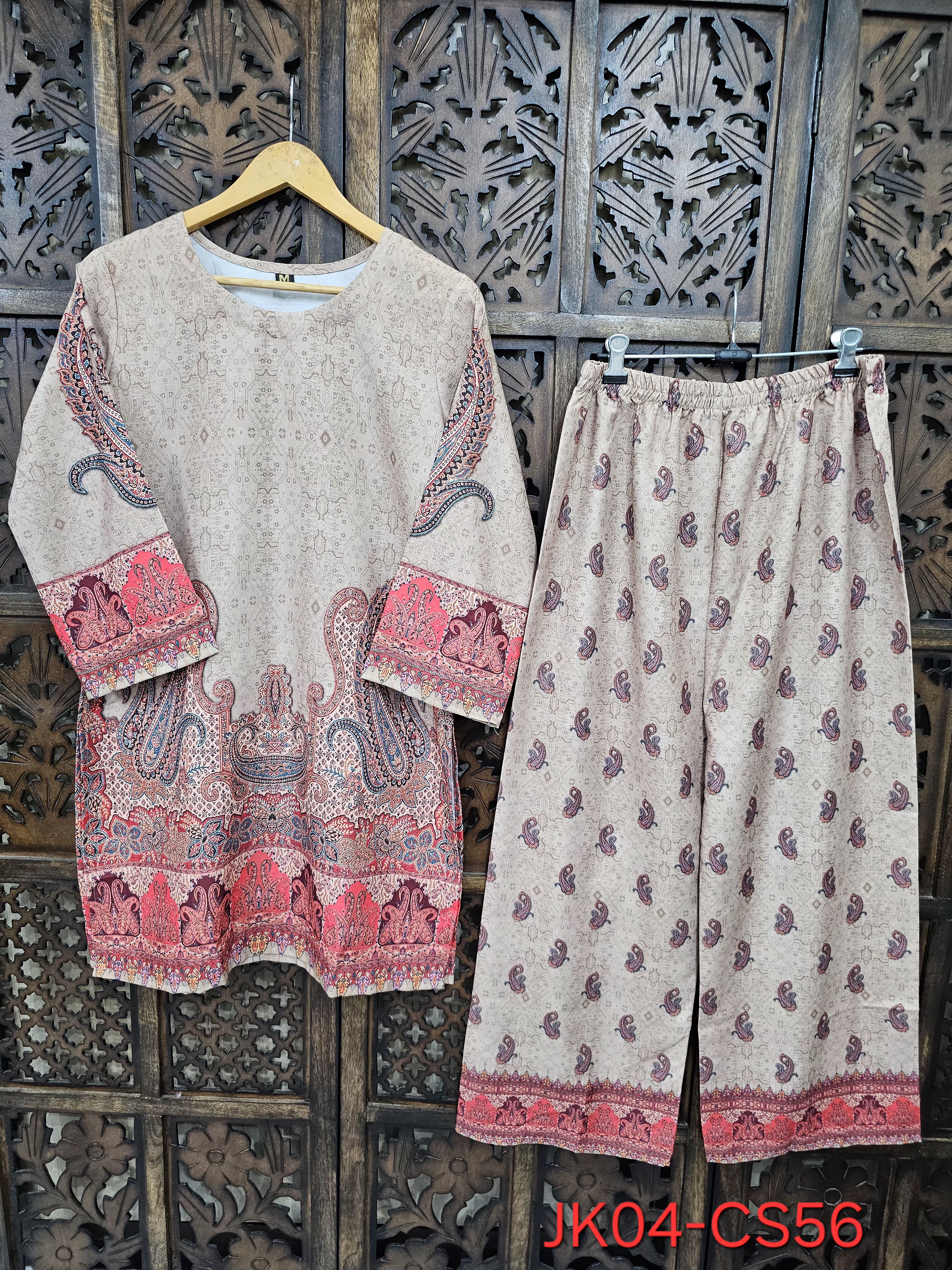 Off White Rayon Straight Paisley Print Kurta Pant Co-Ord Set