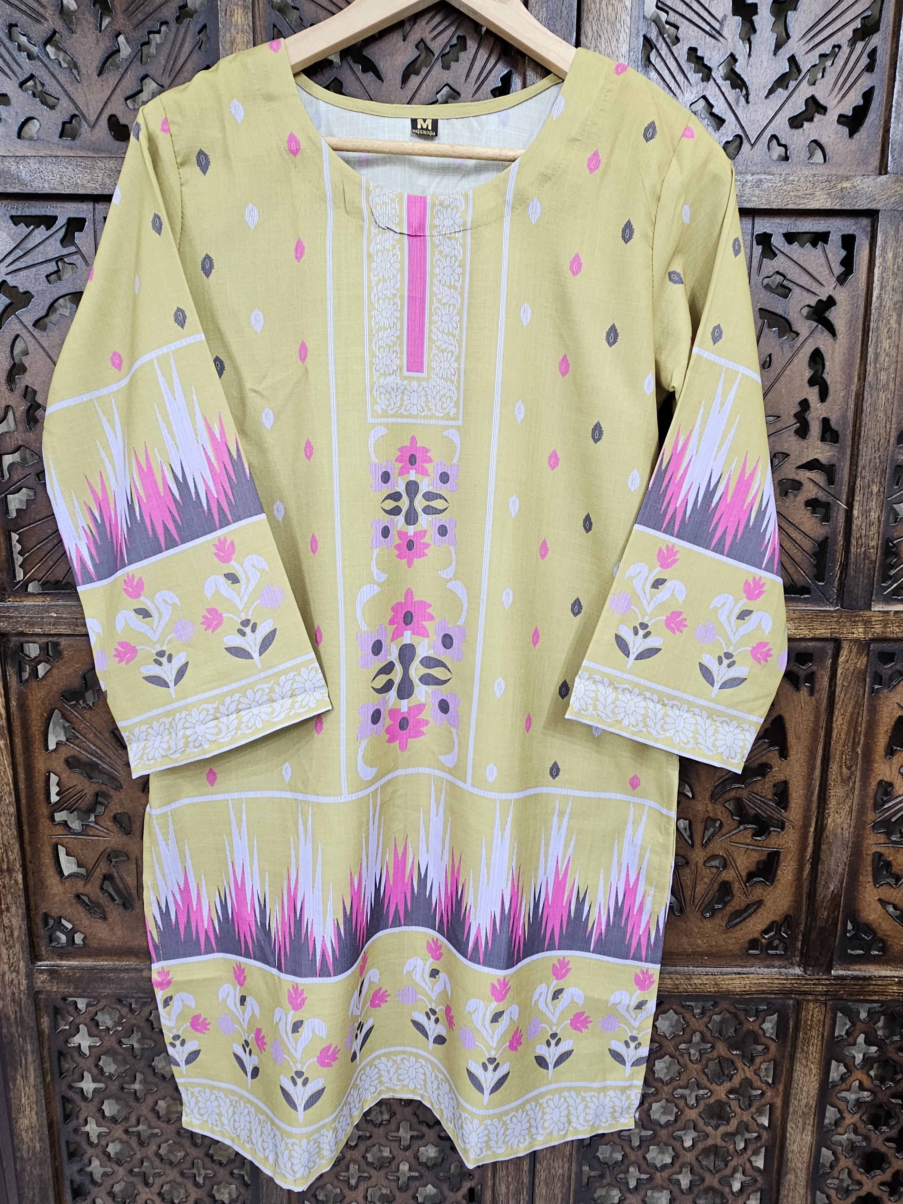 Multicolor Turkish Slub Cotton Straight Floral Print Kurta Pant Co-Ord Set alternate