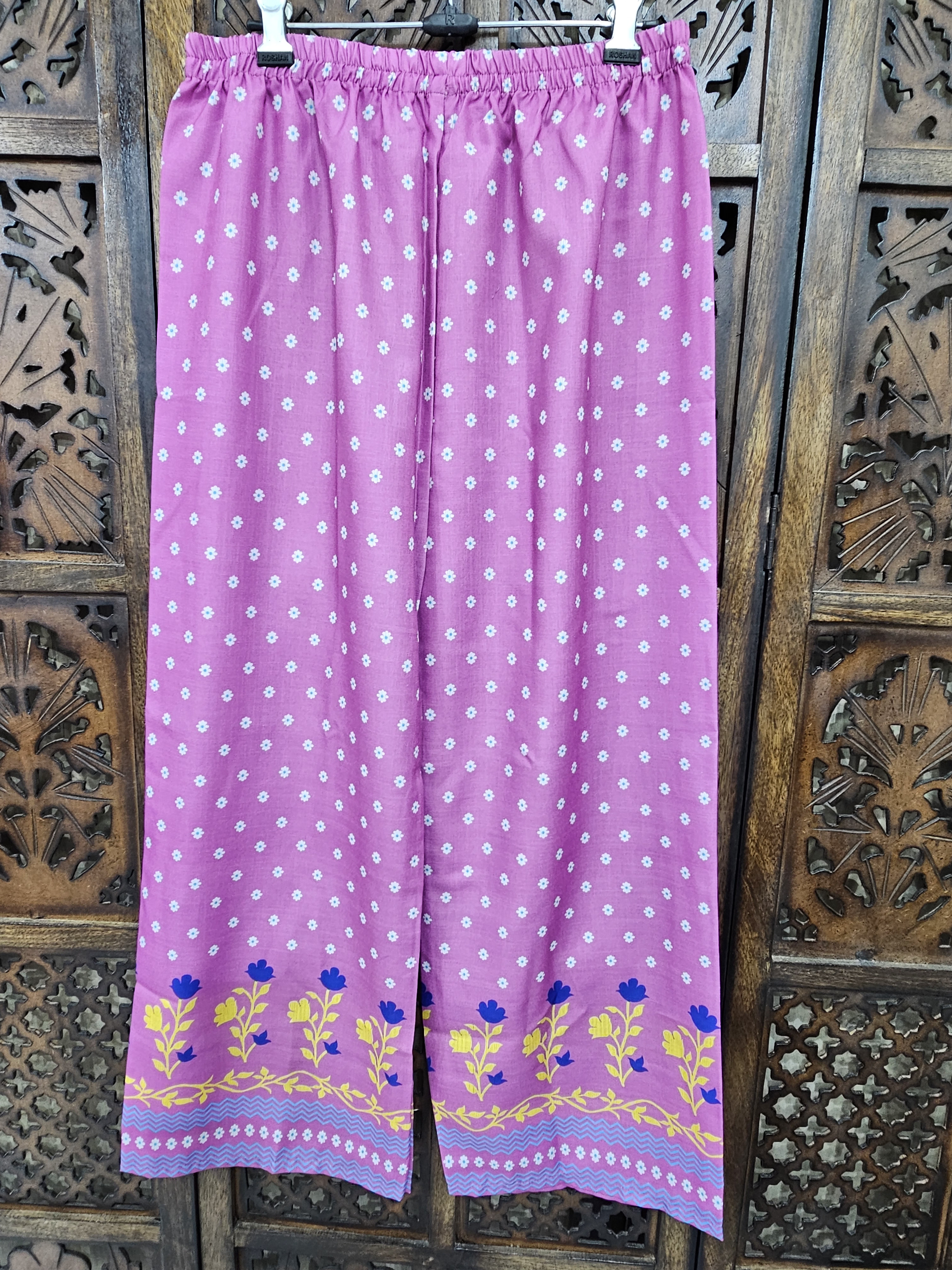 Purple Rayon Straight Floral Print Kurta Palazzo Co-Ord Set view 4