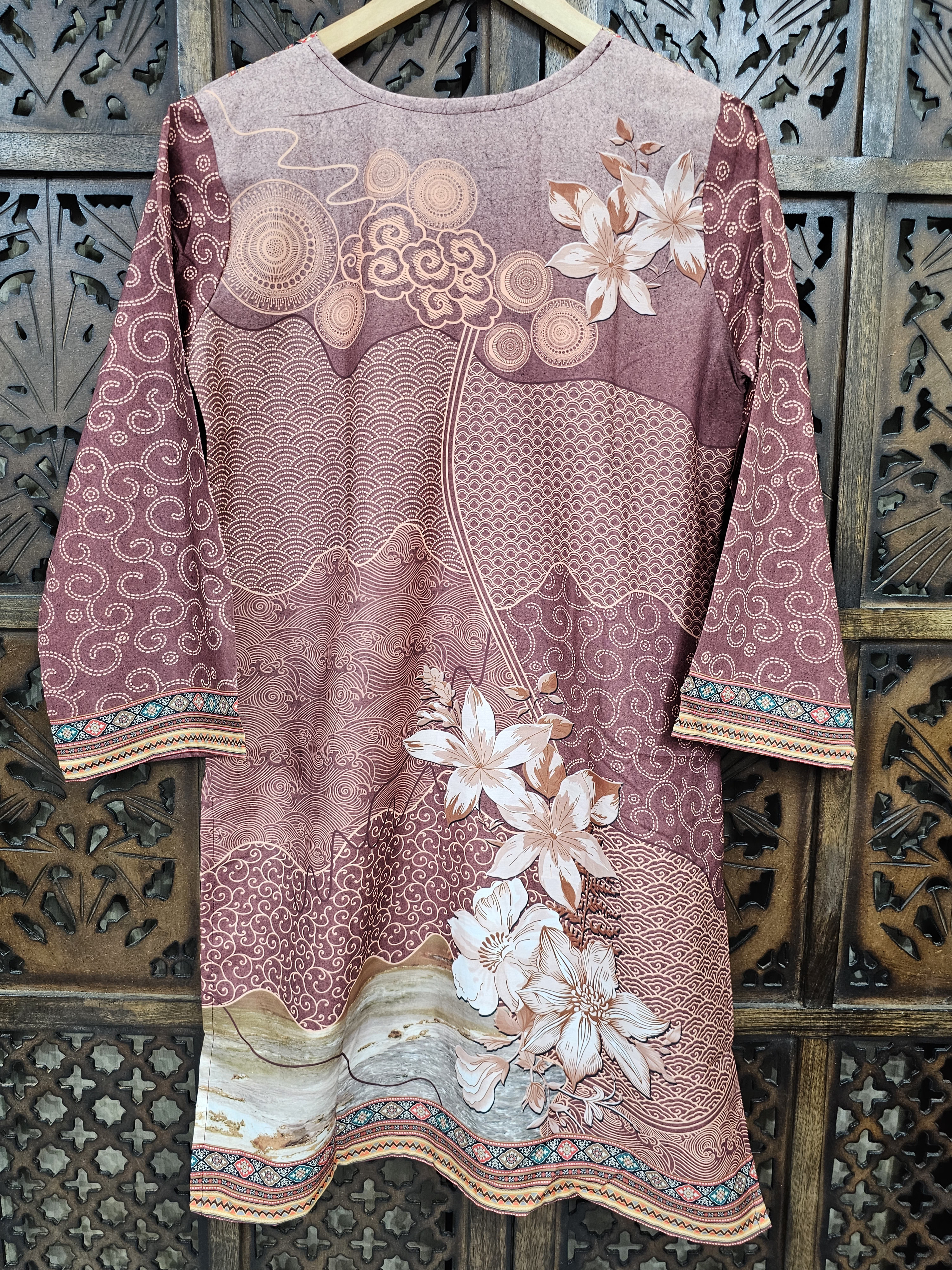 Multicolor Muslin Straight Floral Print Co-Ord Set view 3