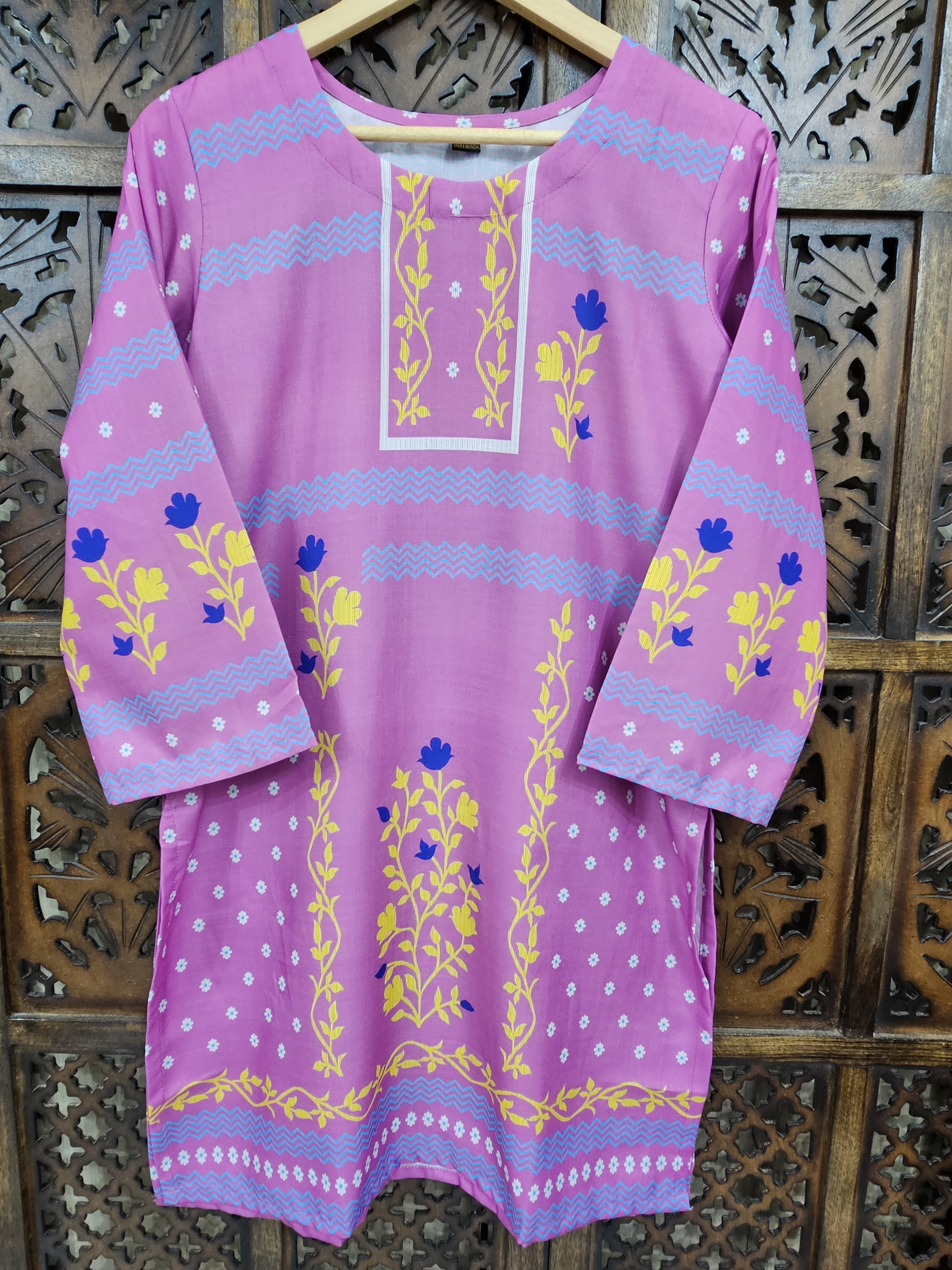 Purple Rayon Straight Floral Print Kurta Palazzo Co-Ord Set alternate