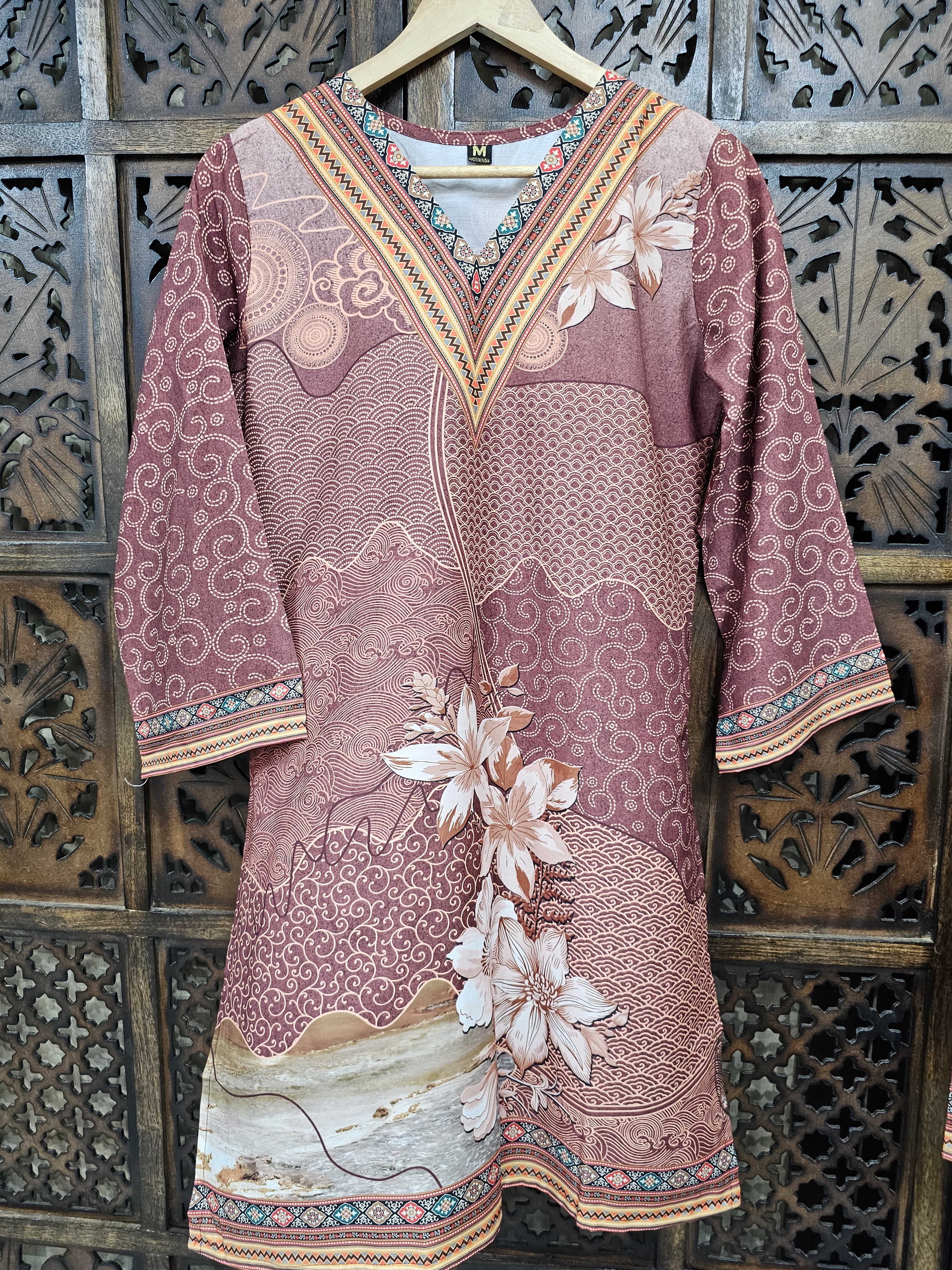 Multicolor Muslin Straight Floral Print Co-Ord Set alternate