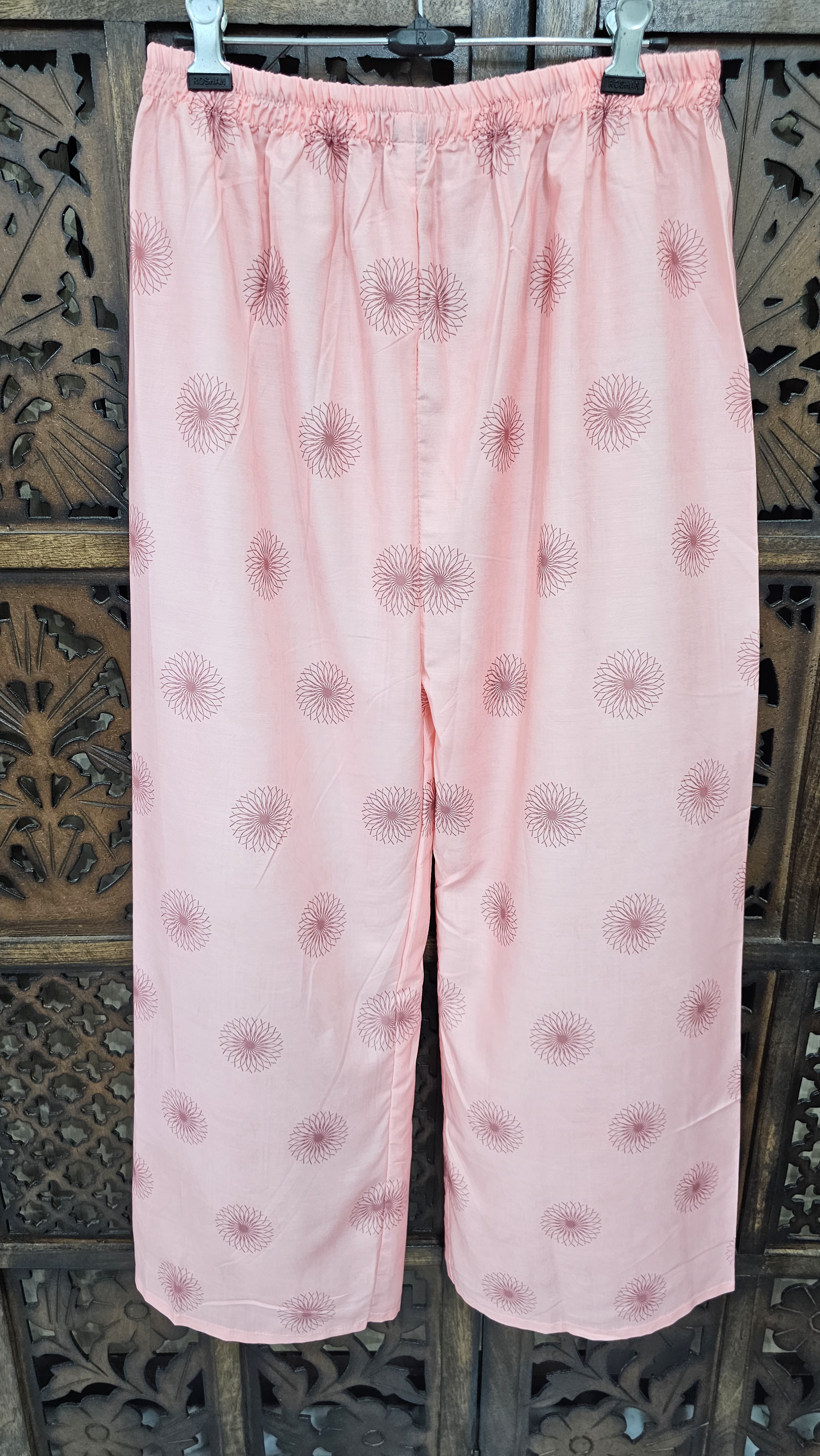Pink Muslin Straight Floral Print Kurta Pant Co-Ord Set view 2