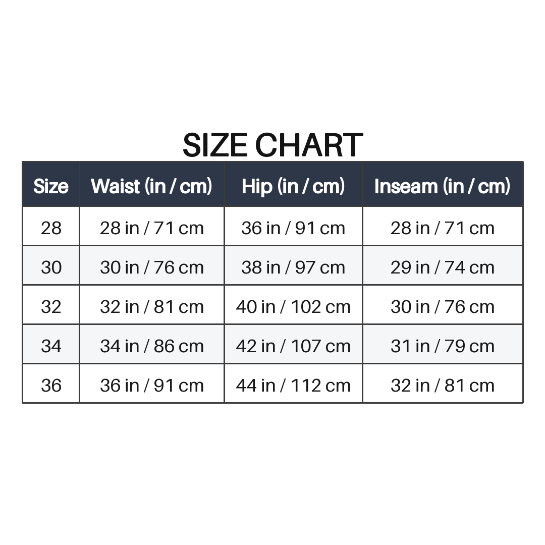 Men Cream Slim Fit Cotton Pant size chart