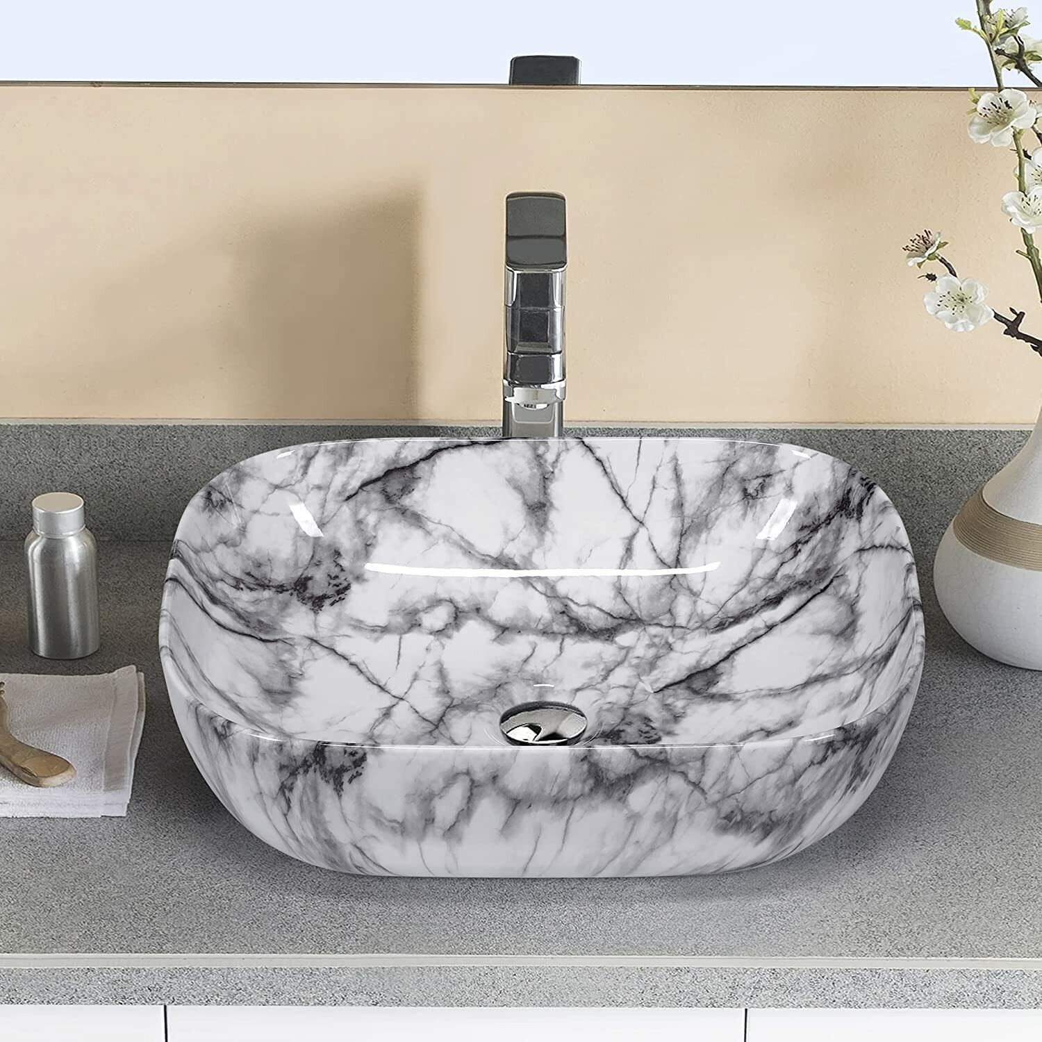 Multicolor Ceramic Modern Glazed Table Top Wash Basin, photo 2 of 5