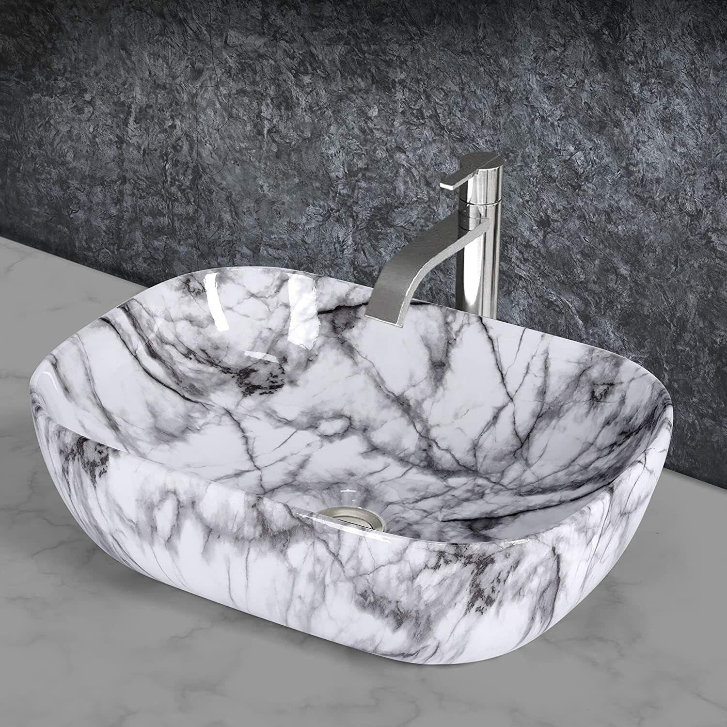 Multicolor Ceramic Modern Glazed Table Top Wash Basin, photo 3 of 5
