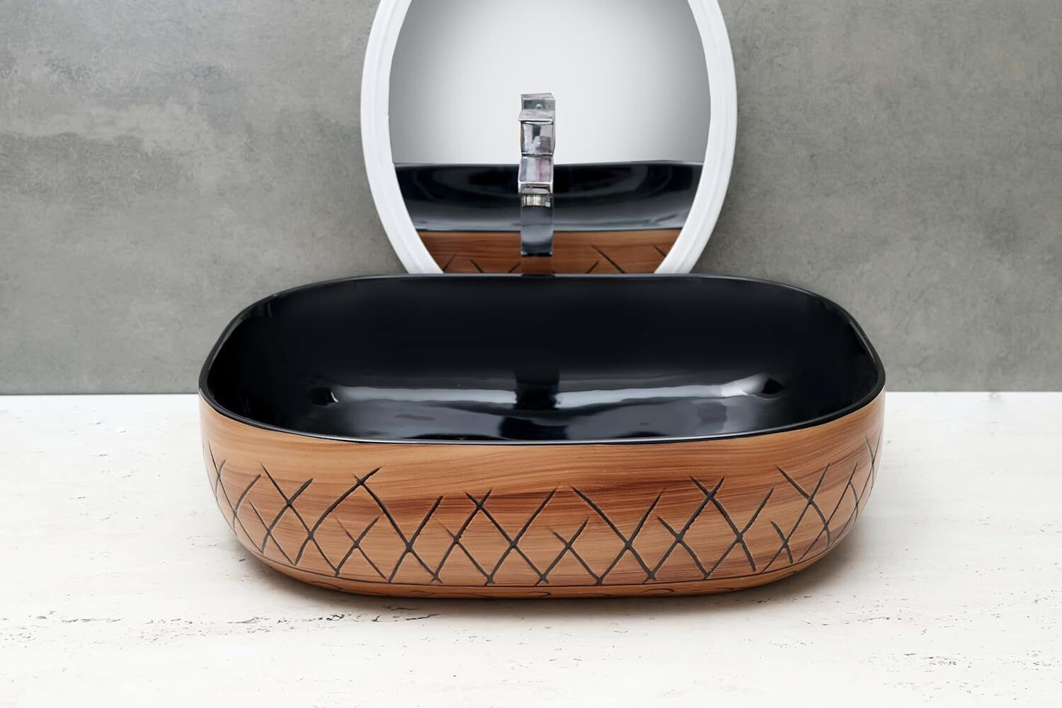 Brown Ceramic Table Top Wash Basin, photo 2 of 4