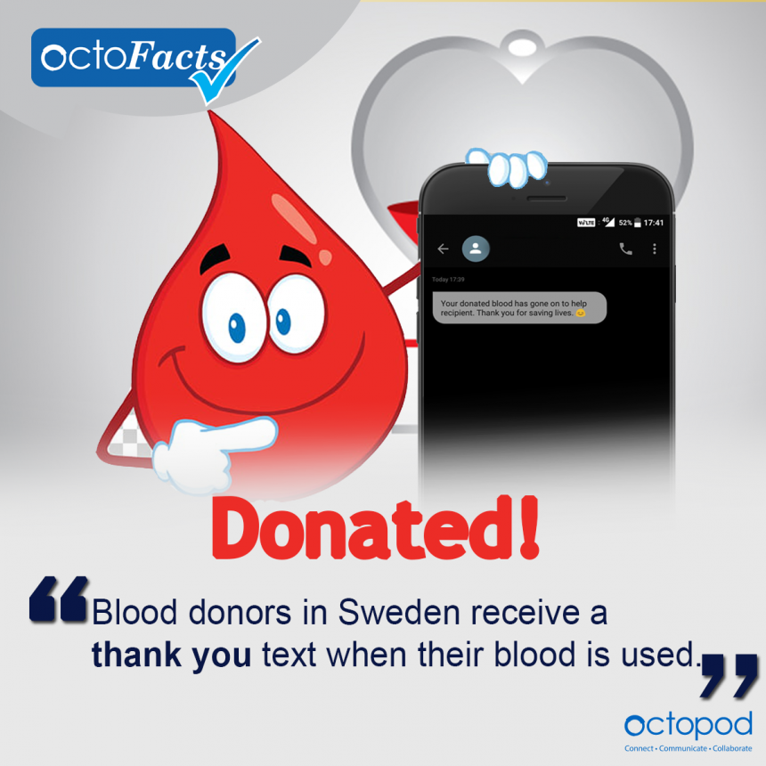 A thing to try by blood banks around the world.. :)