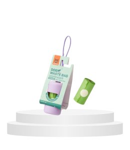 FOFOS Poop Bag Sets Purple (15 biodegradable bags with one dispenser)