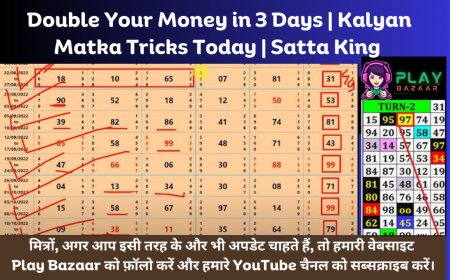 Double Your Money in 3 Days | Kalyan Matka Tricks Today | Satta King | Play Bazaar | Leak Number