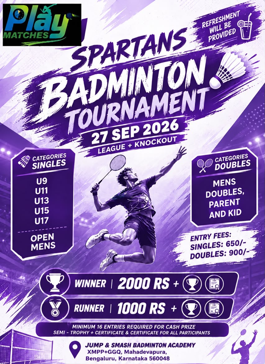 Spartan's badminton league -jump & smash badminton academy