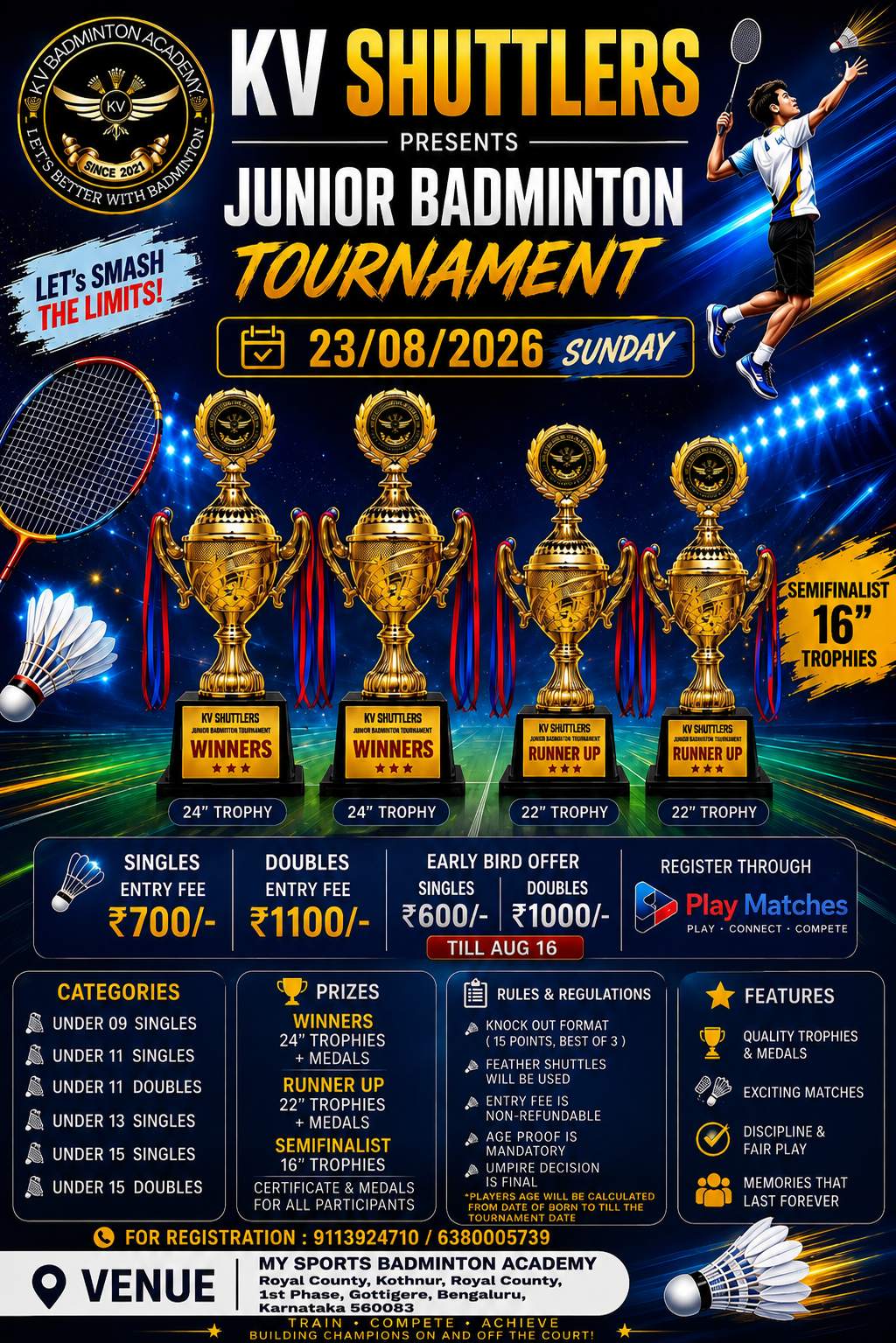 KV Shuttlers Junior Badminton Tournament