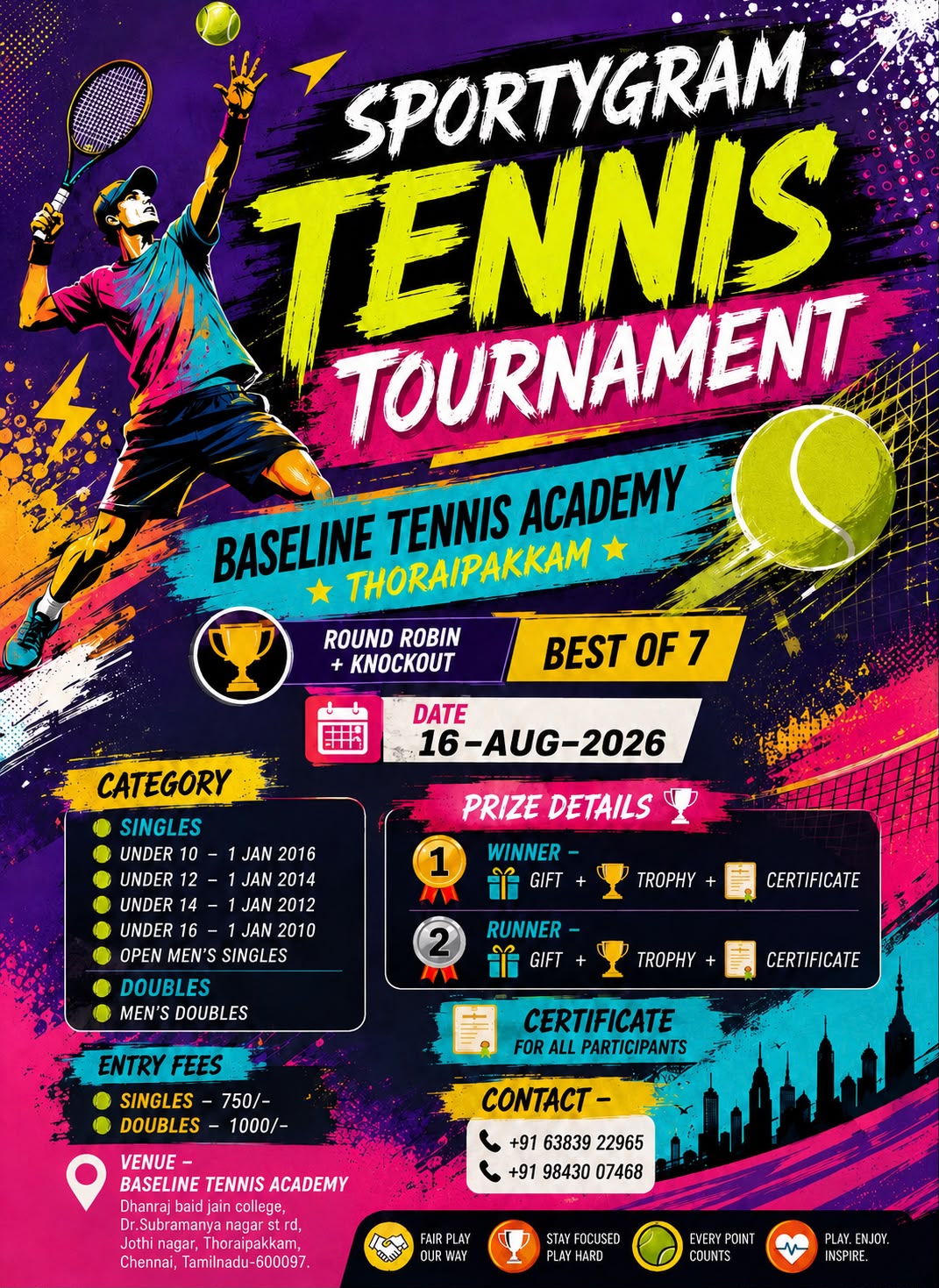 🎾🎾Sportygram tennis tournament - Baseline academy 🎾🎾