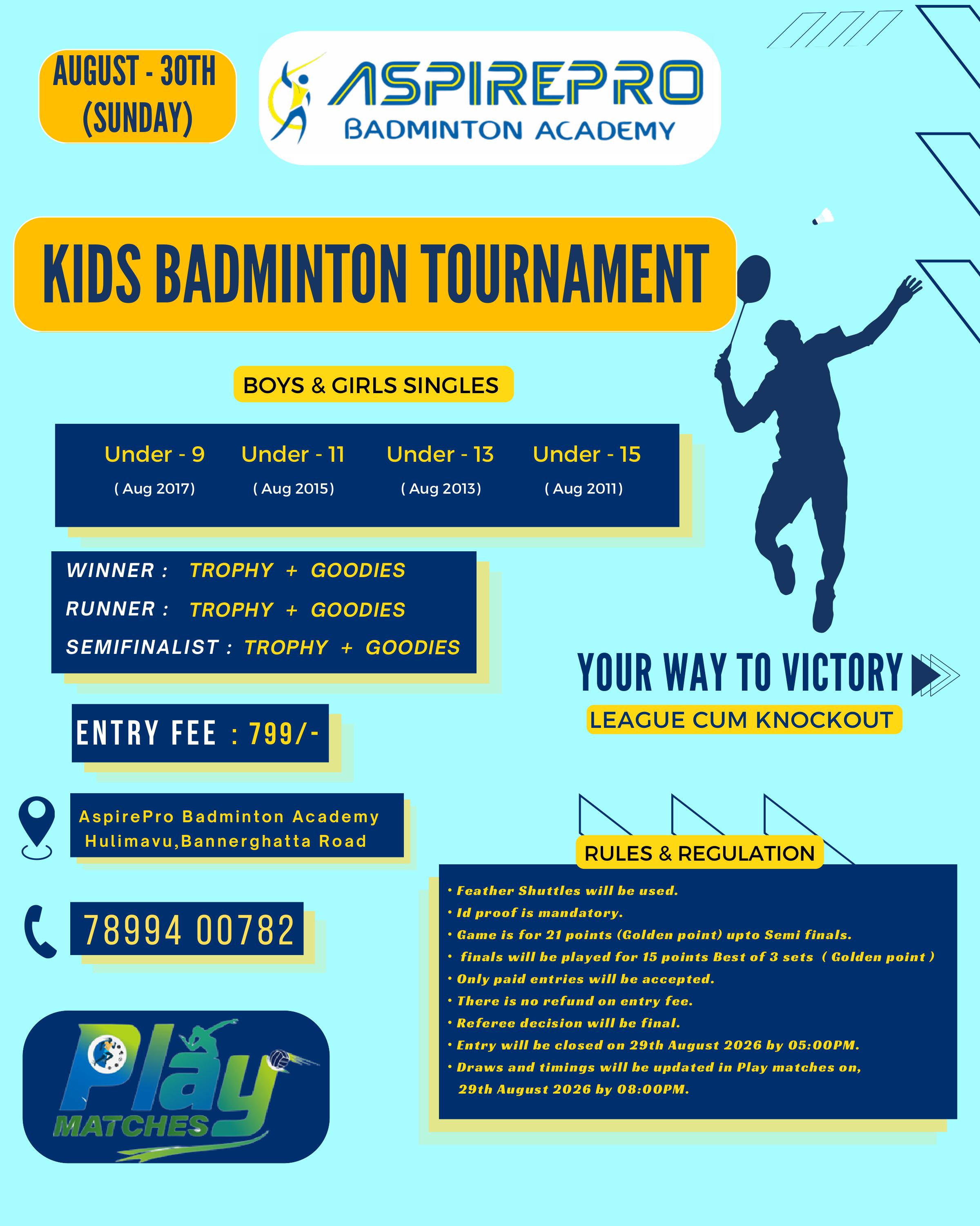 Aspirepro Kids Badminton Tournament - 2026