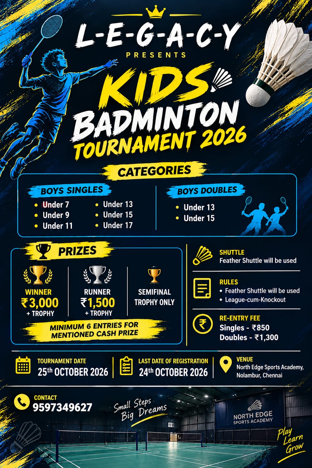 L-E-G-A-C-Y Kids Badminton Tournament 2026