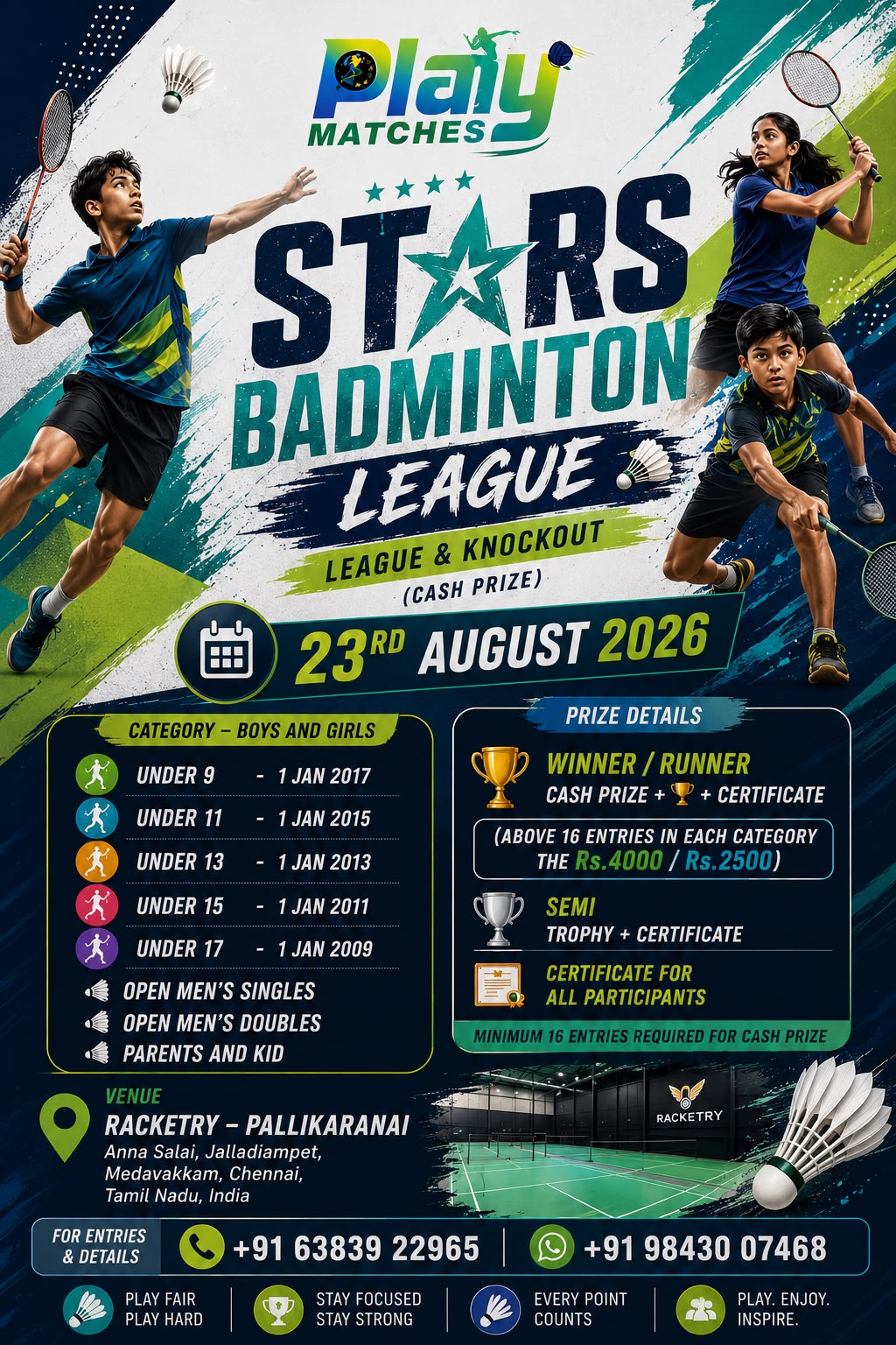 Stars Badminton Tournament - Racketry badminton academy