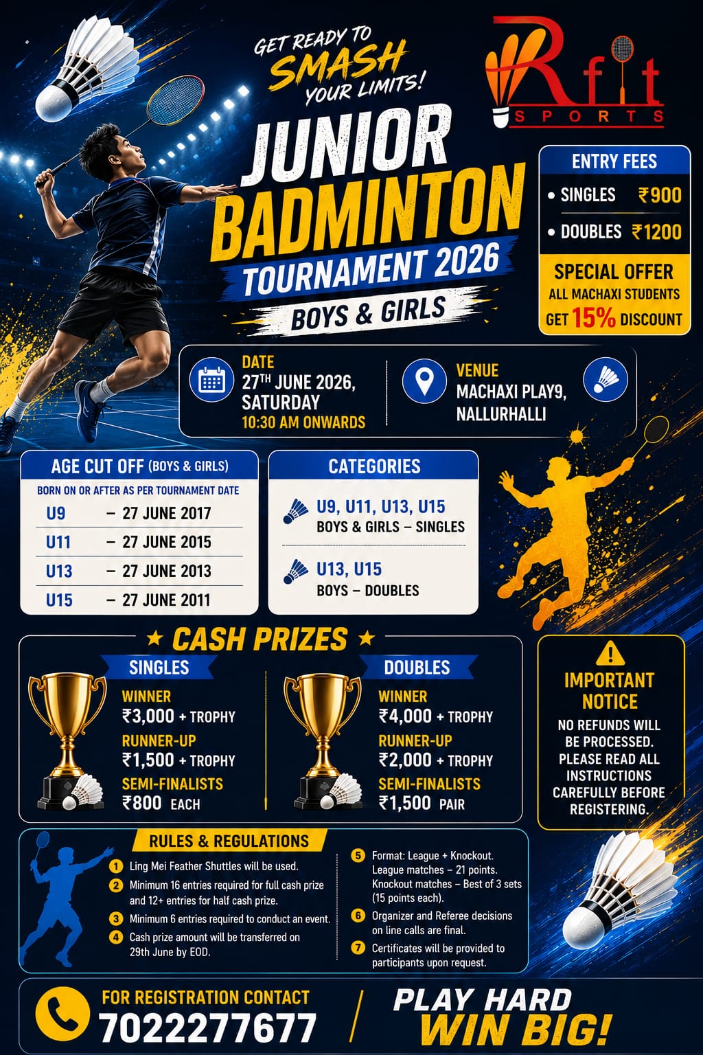 R-FIT Junior Badminton Tournament 2026