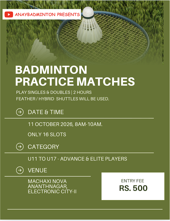 "AnayBadminton" Presents Practice Matches U11 to U17 - Season 2