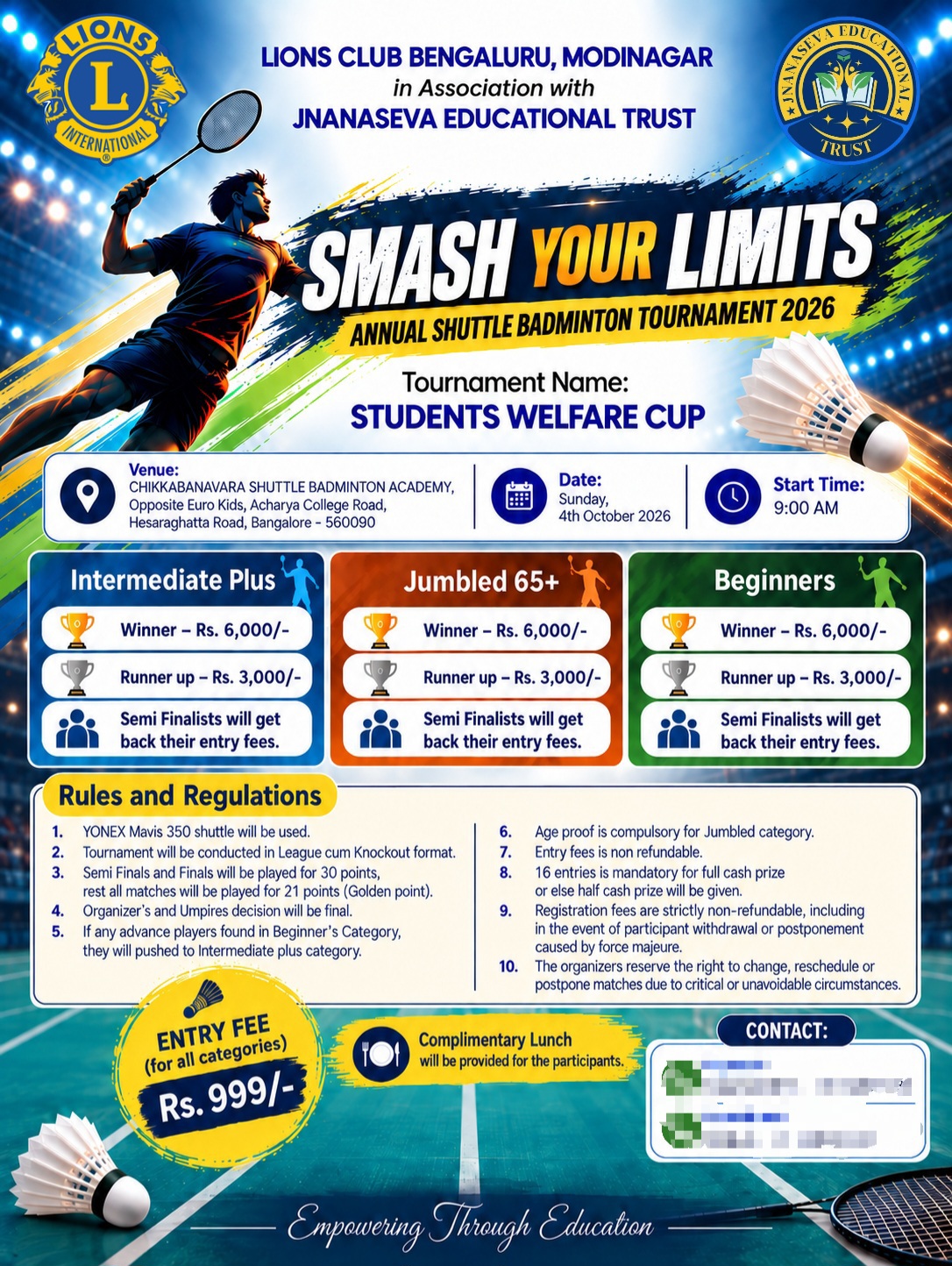 INTERMEDIATE BADMINTON TOURNAMENT 2026